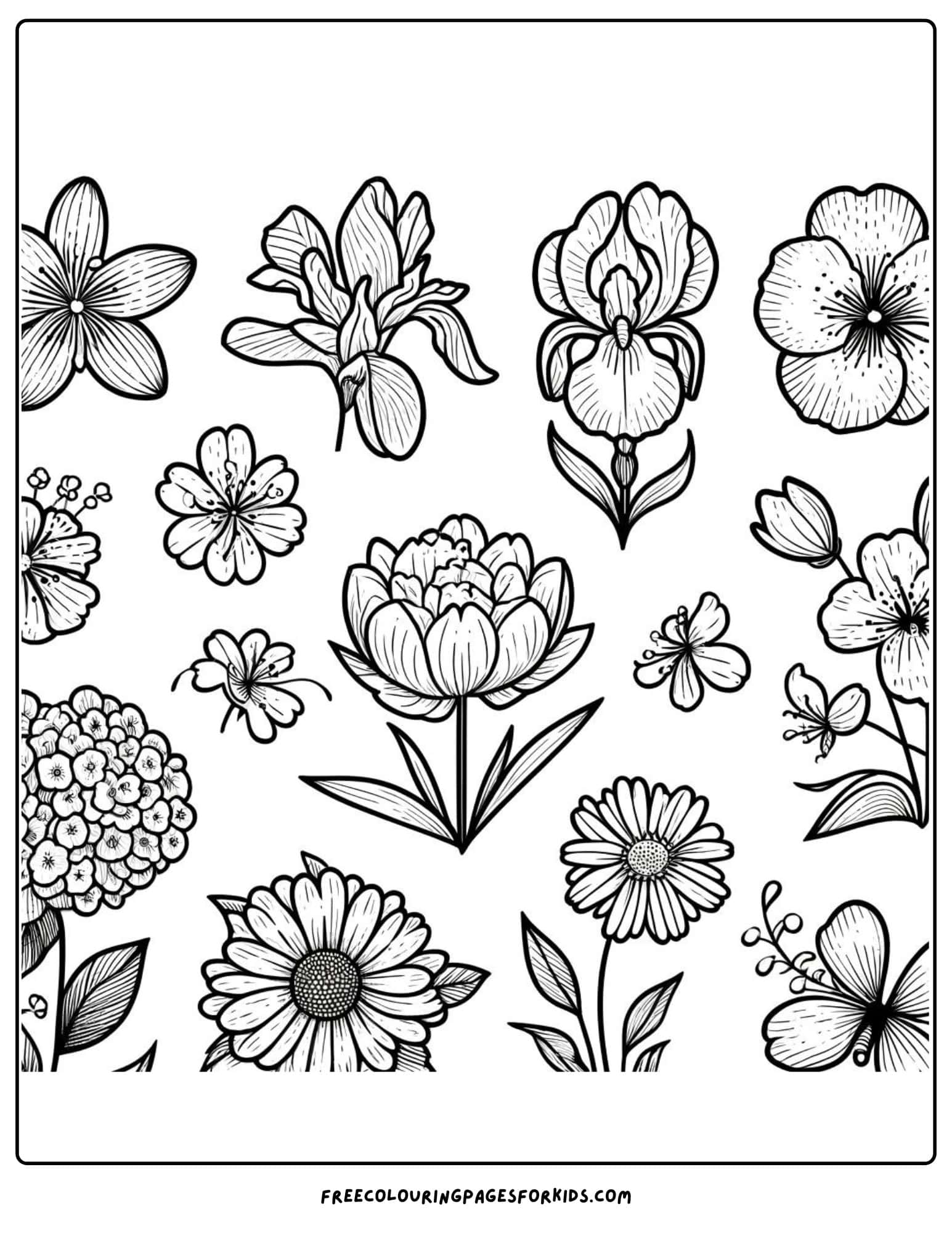 Bountiful Blooms Coloring Page