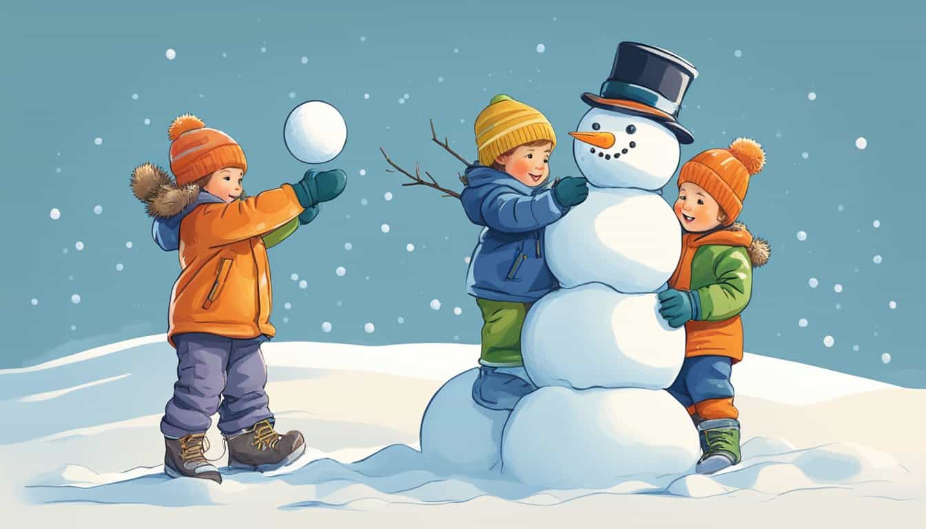 Children Building a Snowman