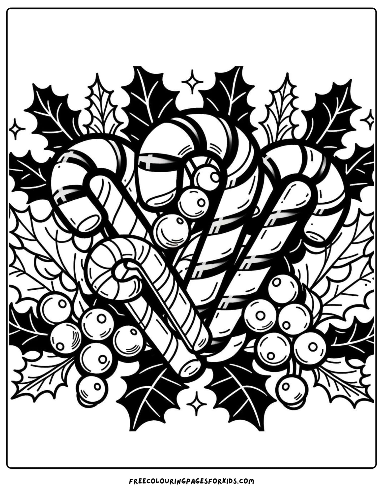 candy canes coloring page