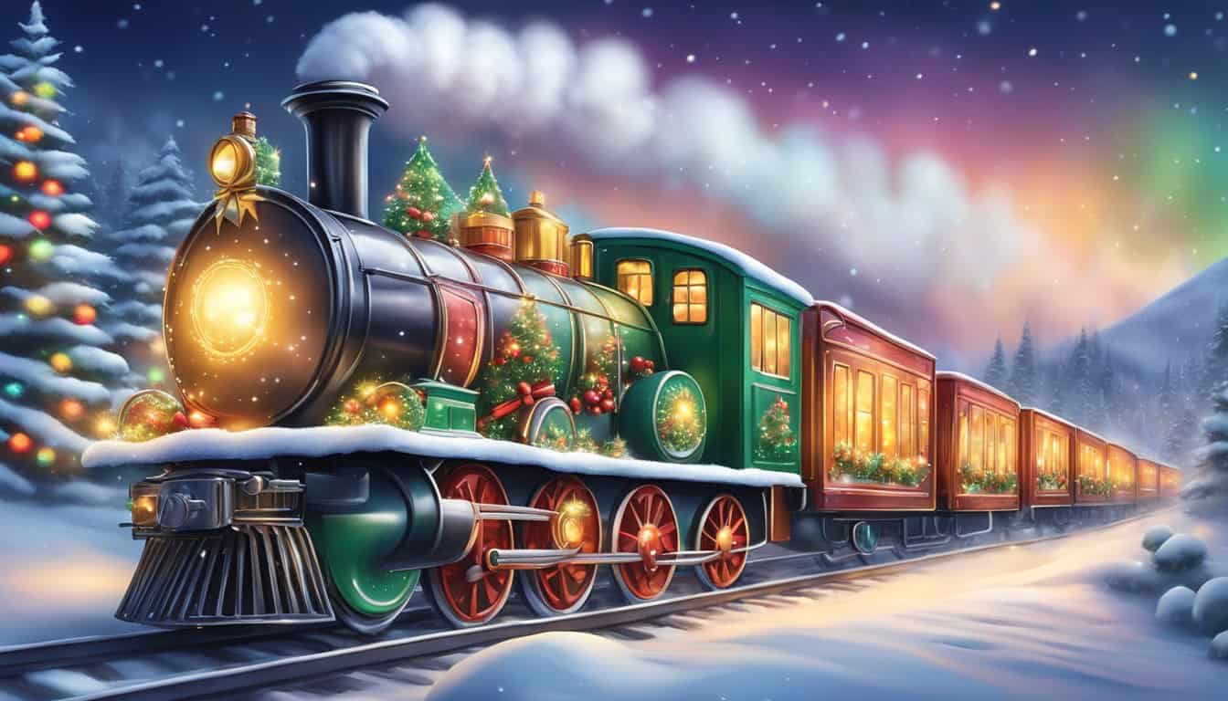 A Christmas Train Carrying Gifts