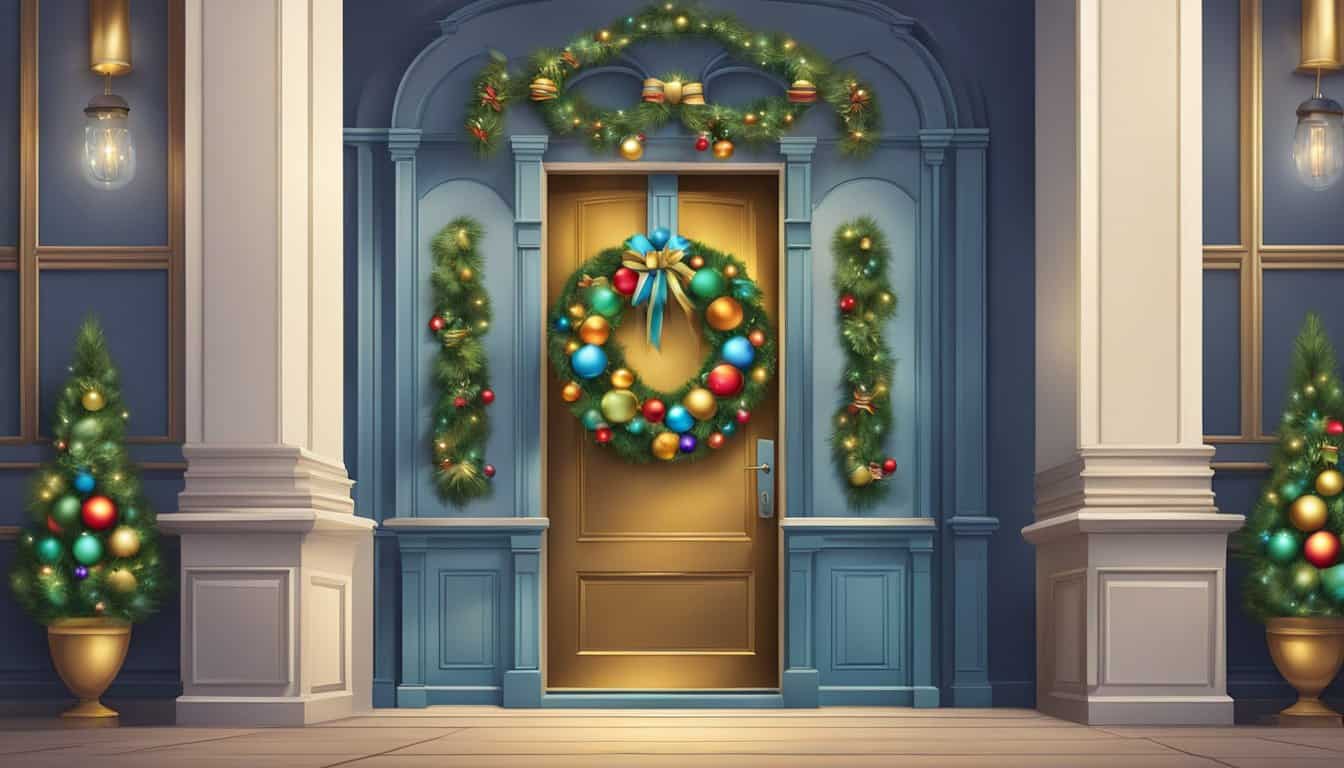 Festive Wreath on a Door