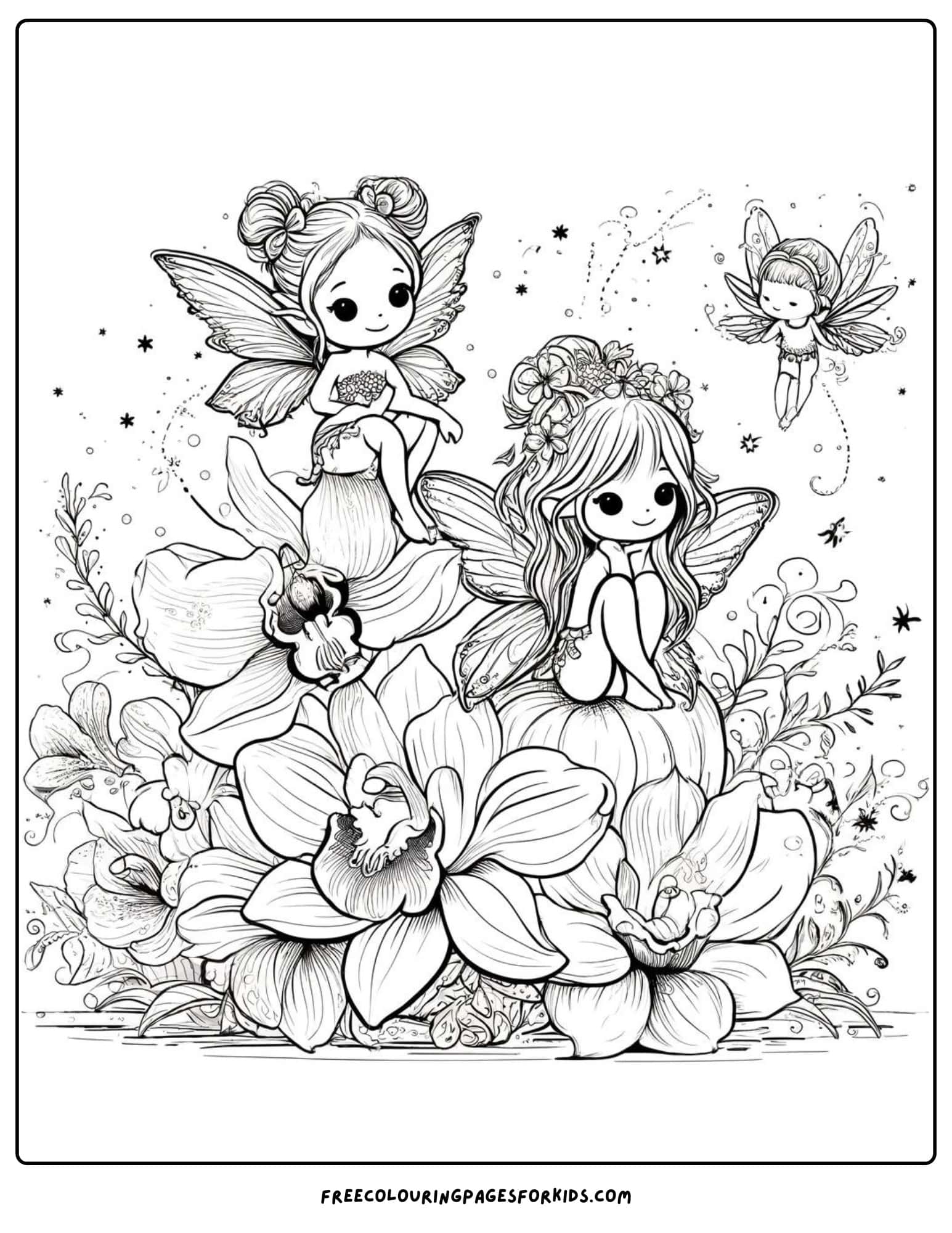 Flower Fairies Coloring Page