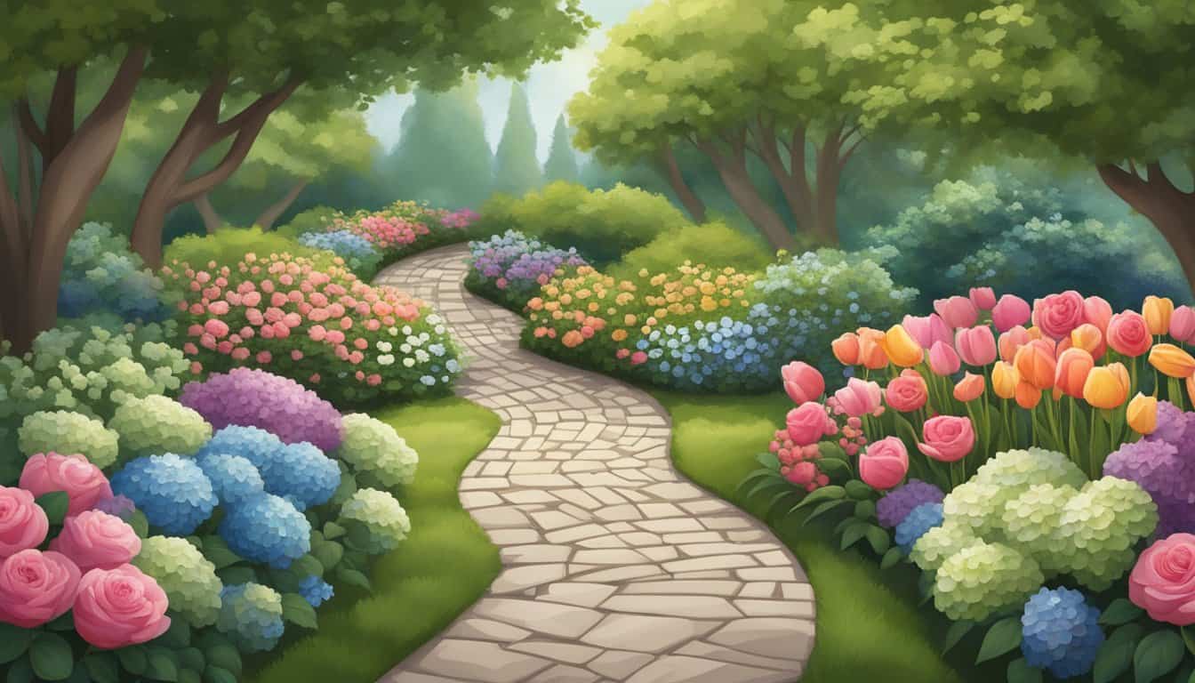 A Flower Garden Path Coloring Page