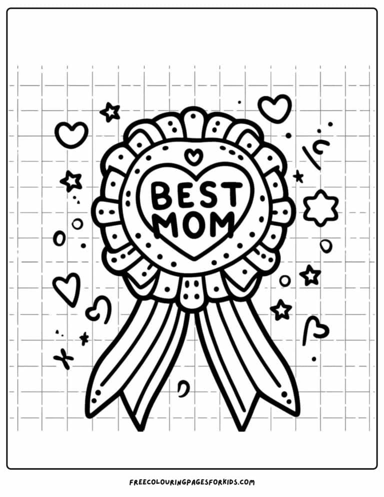 Best Mom Award Coloring For Kids
