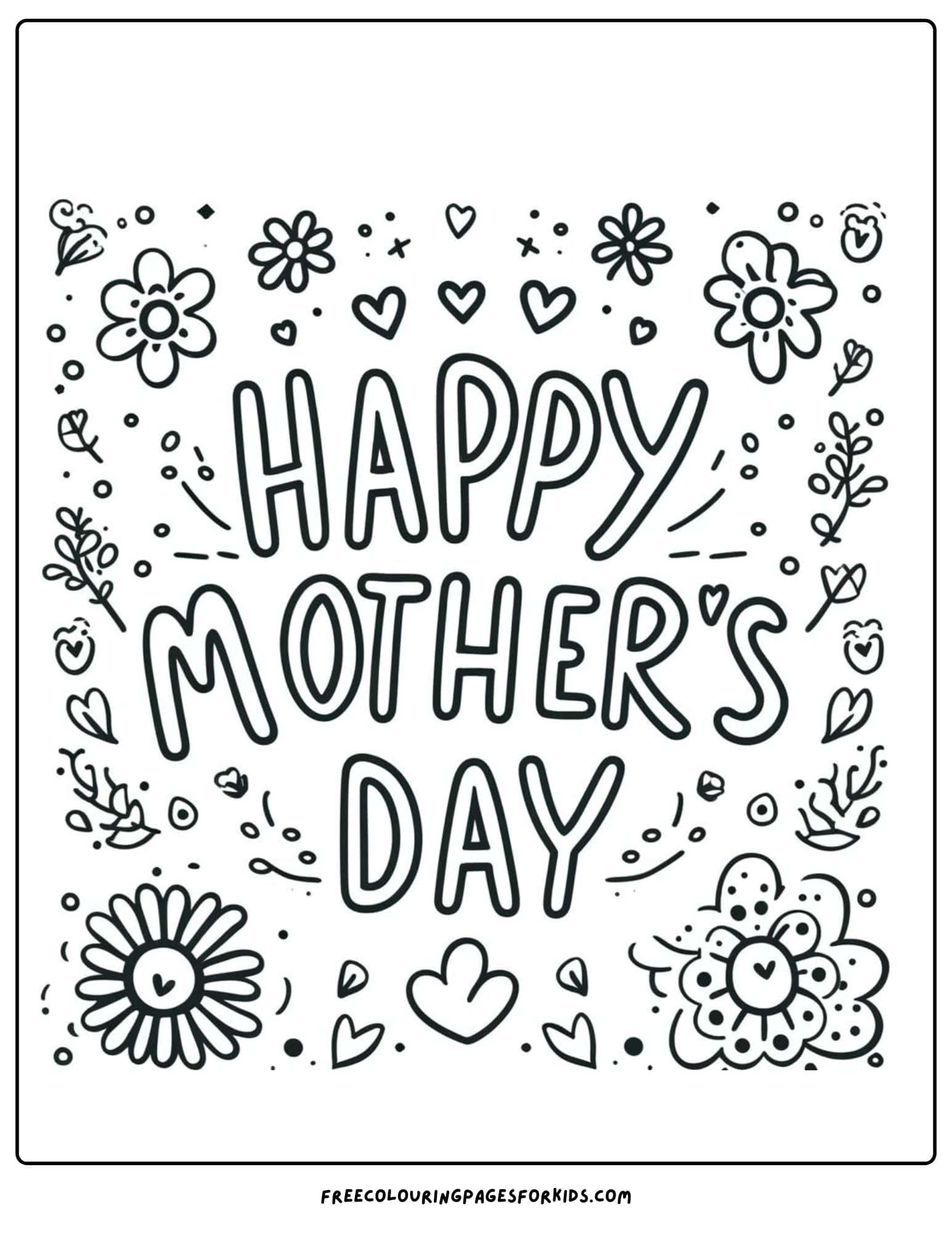 Happy Mother's Day Poster coloring page