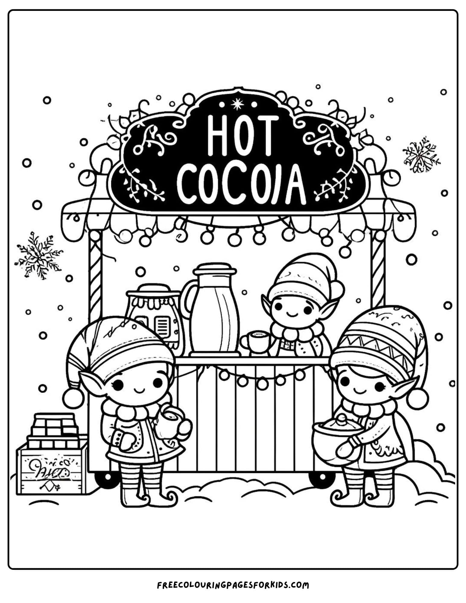 hot cocoa stand coloring page