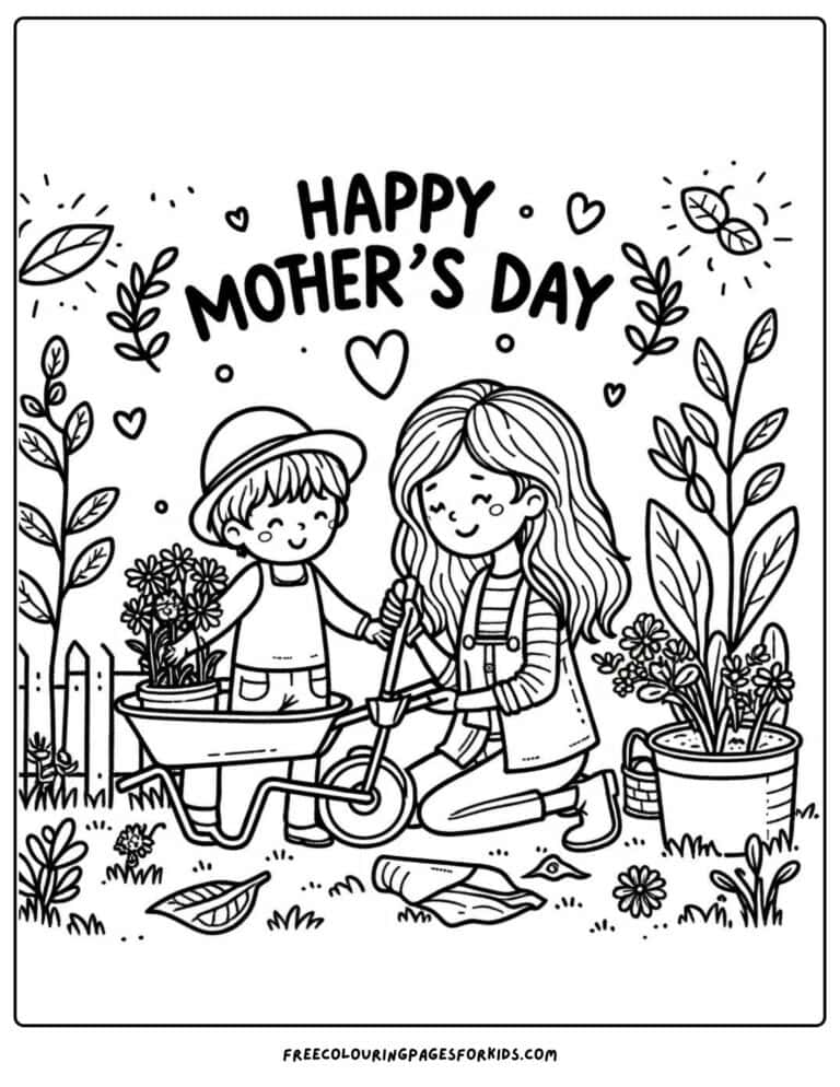 62 Mother's Day Kids Coloring Pages