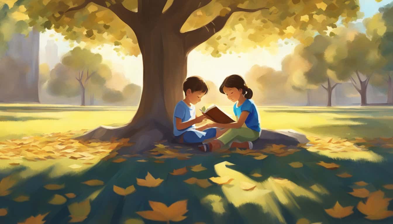 Reading Under a Tree with Mom