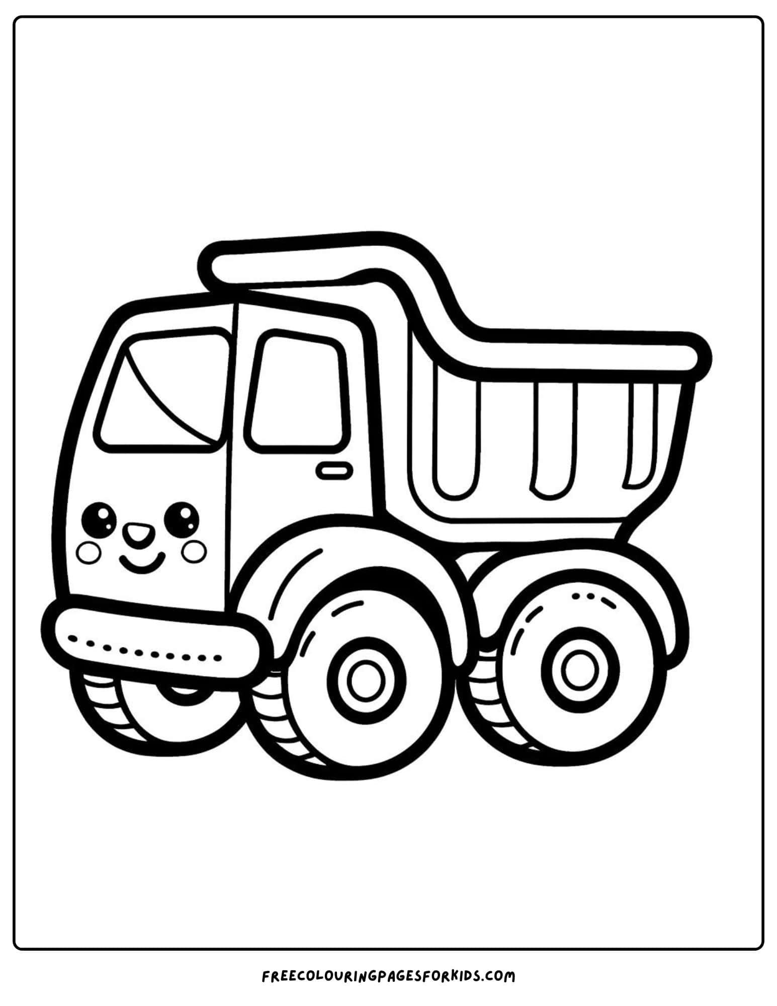 a playful dump truck coloring page