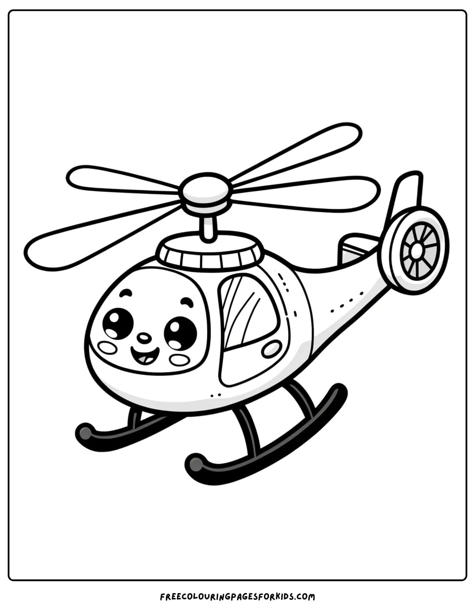 a playful helicopter coloring page