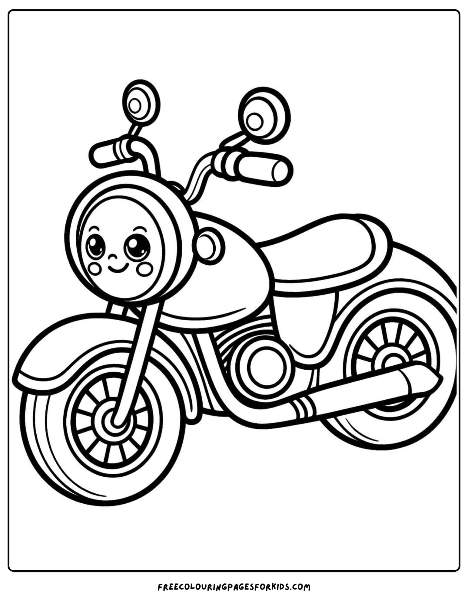 a playful motorbike coloring page