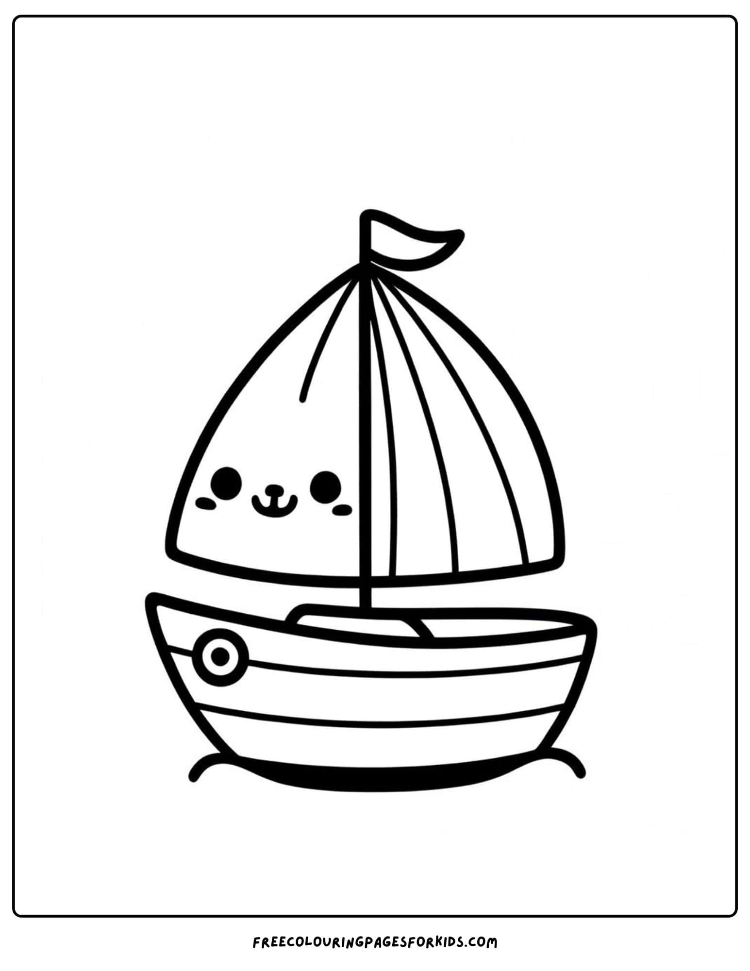  playful sailboat coloring page