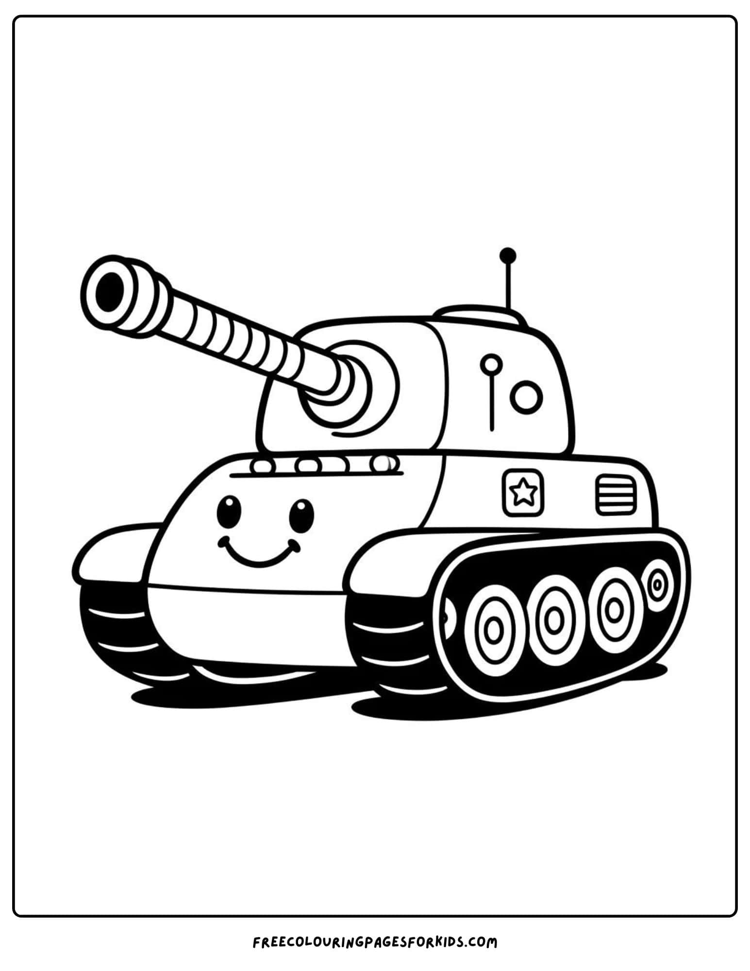 a playful tank coloring page