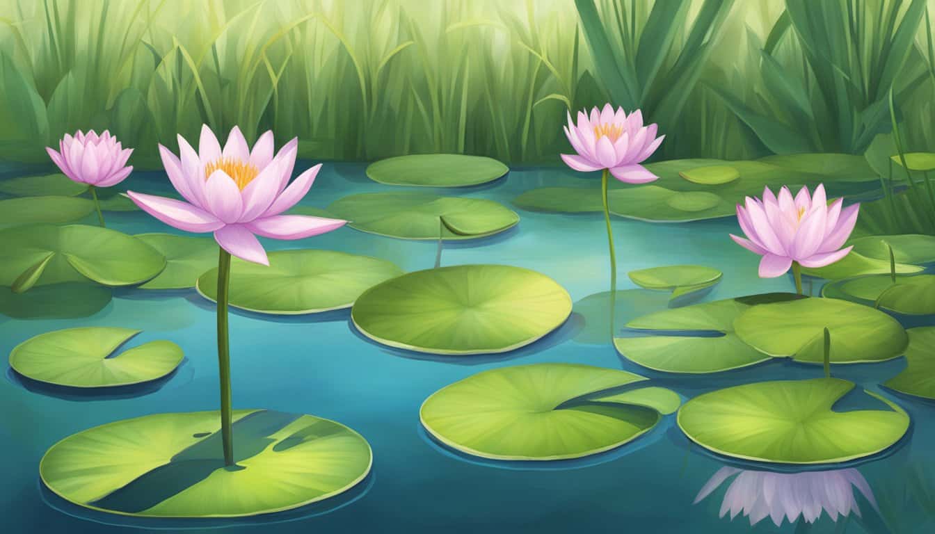 Pond Scene with Water Lilies