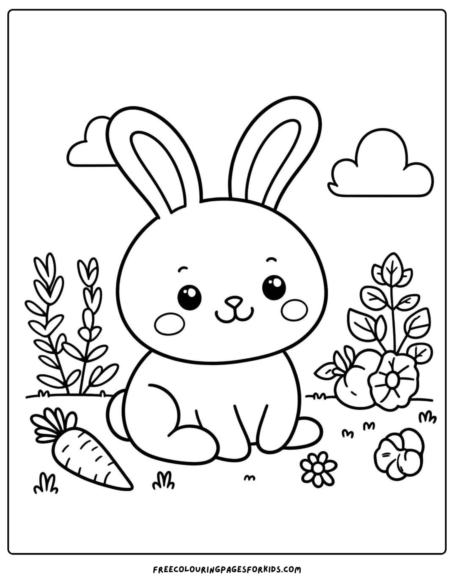 A Rabbit in the Garden coloring page