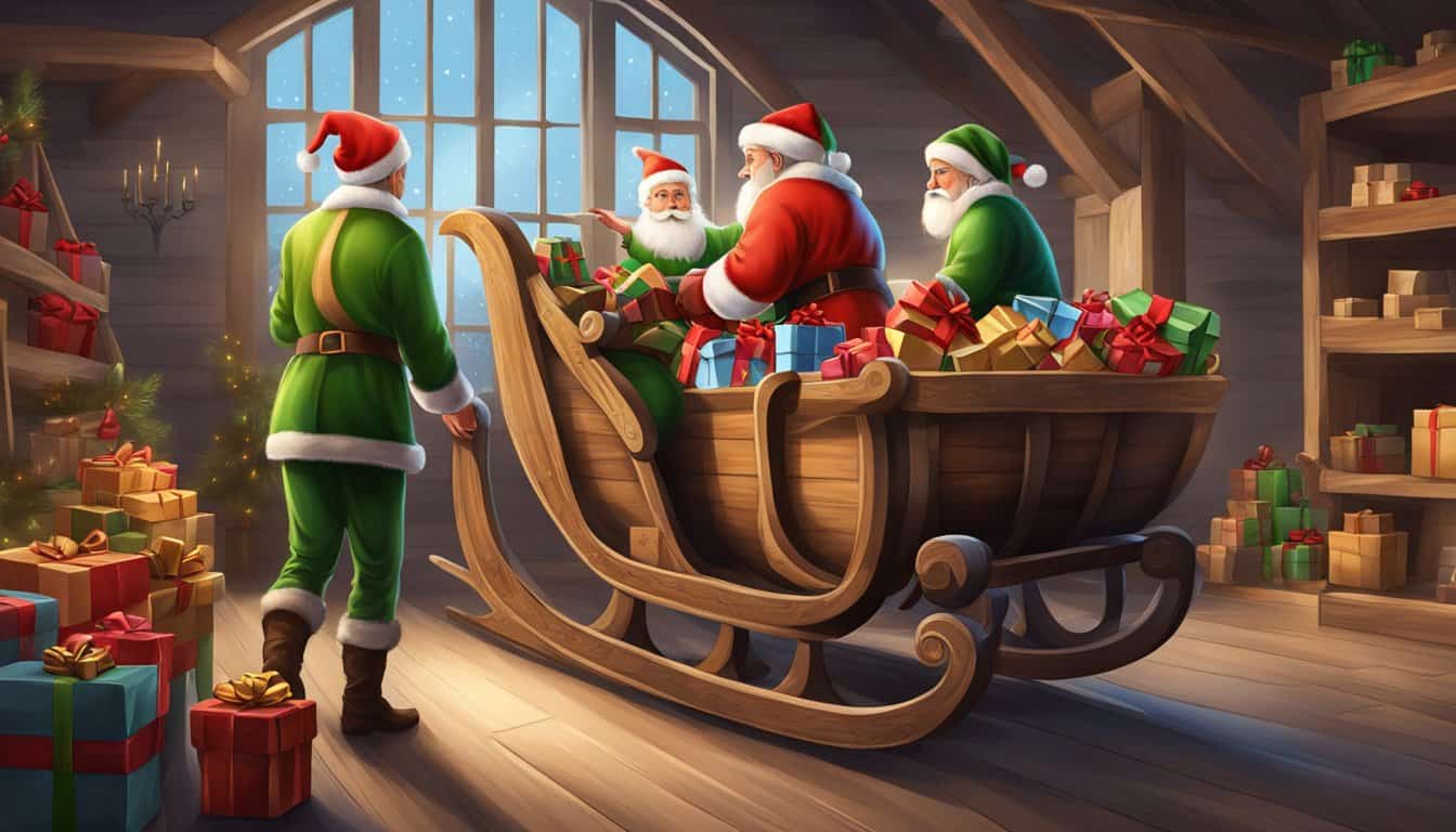 Santa's Elves Loading the Sleigh