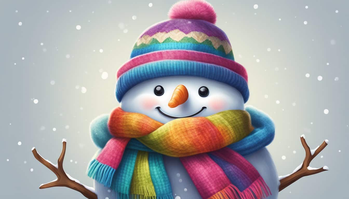 Smiling Snowman Wearing a Scarf