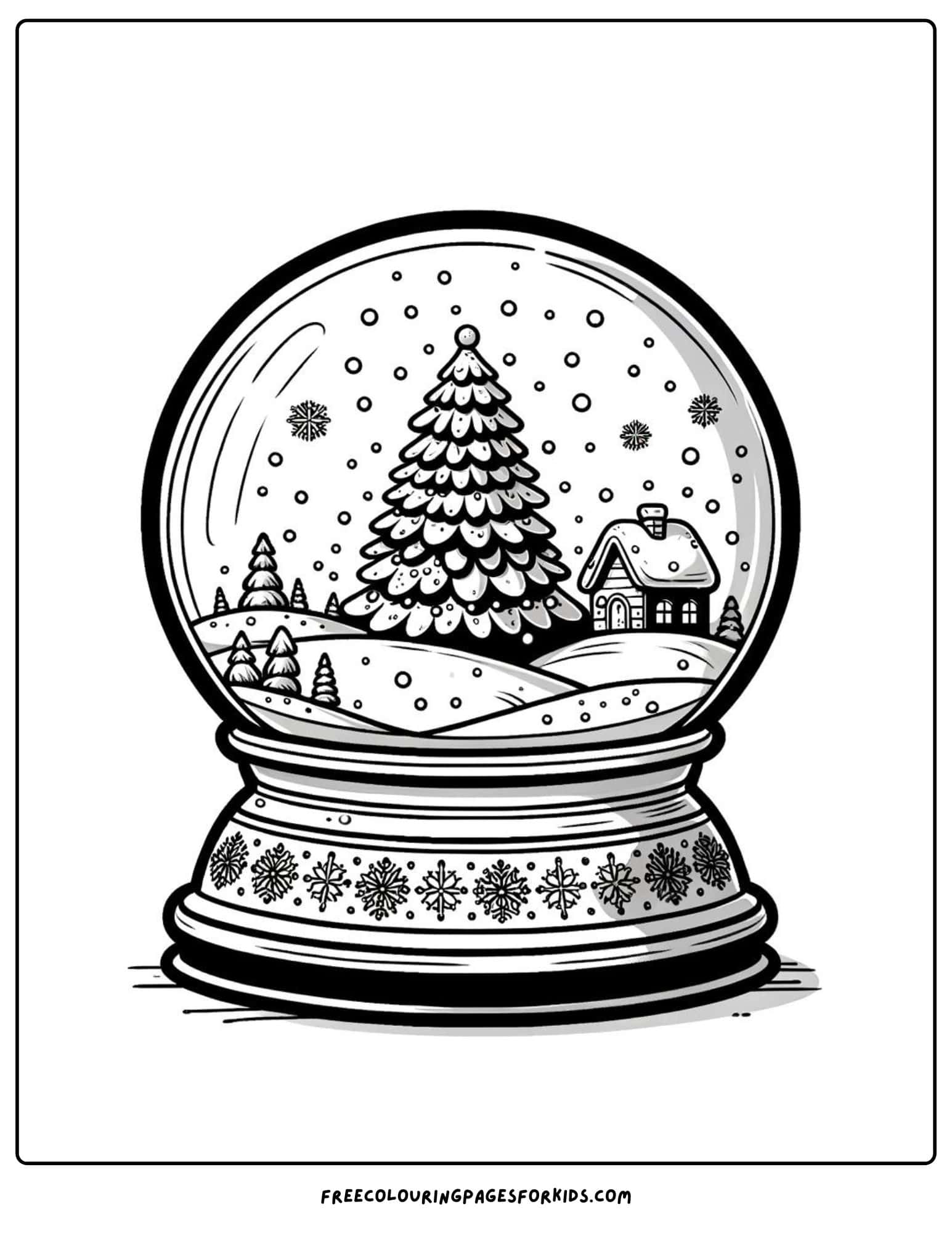 snow globe coloring page