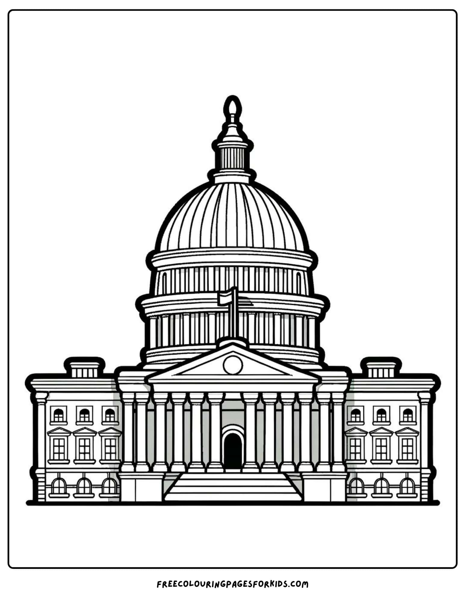 4th of july capitolbuilding coloring page