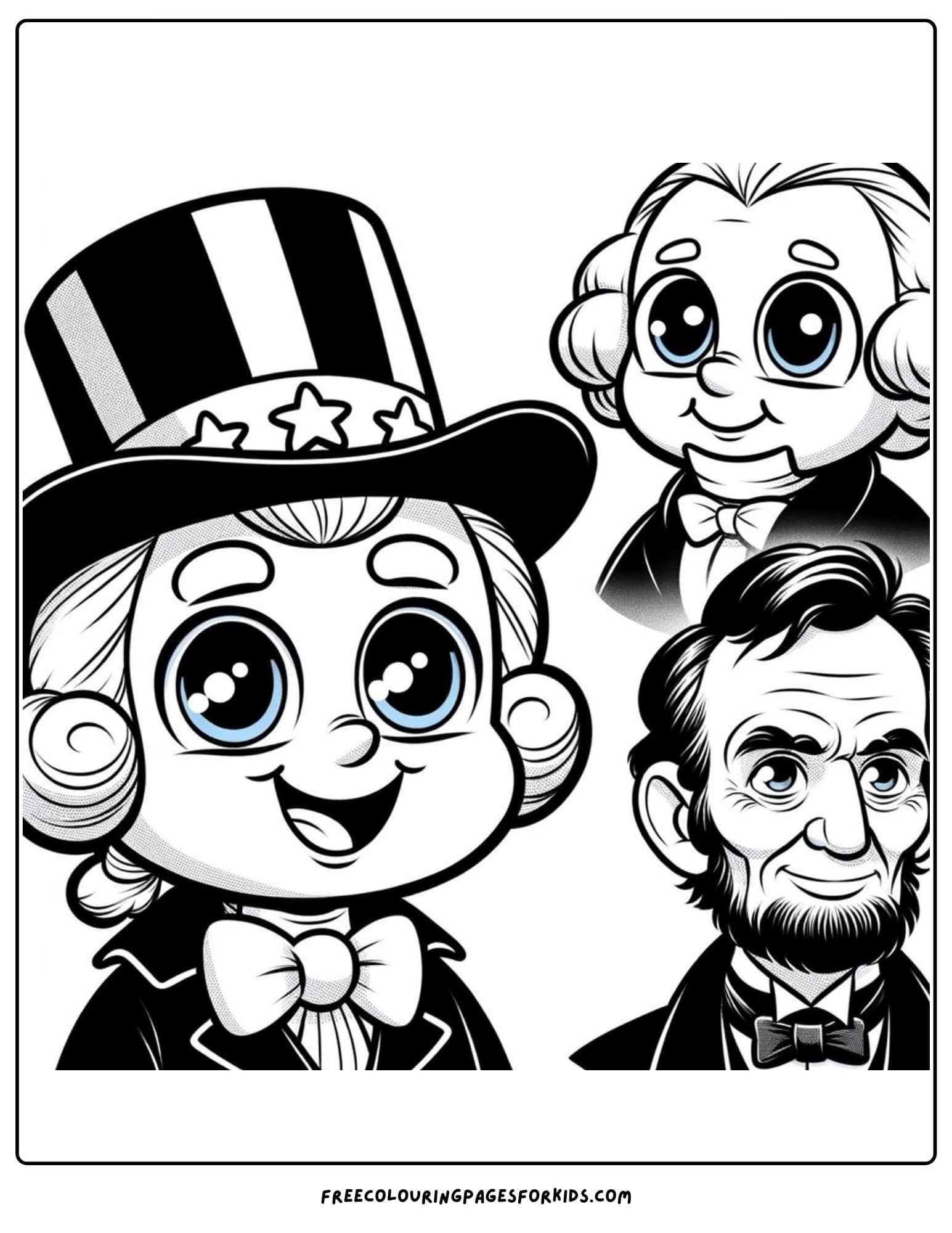 4th of july historical figures coloring page