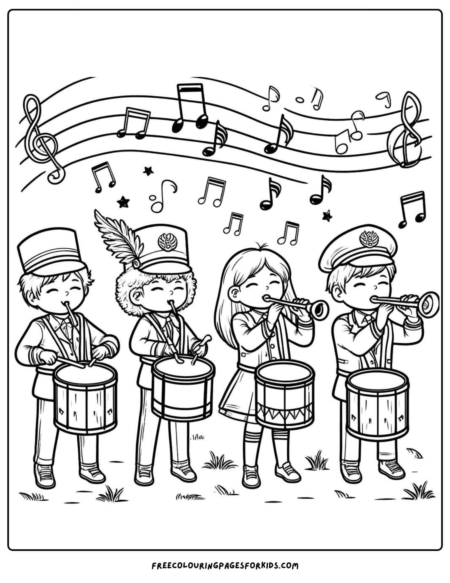 4th of july musical march coloring page