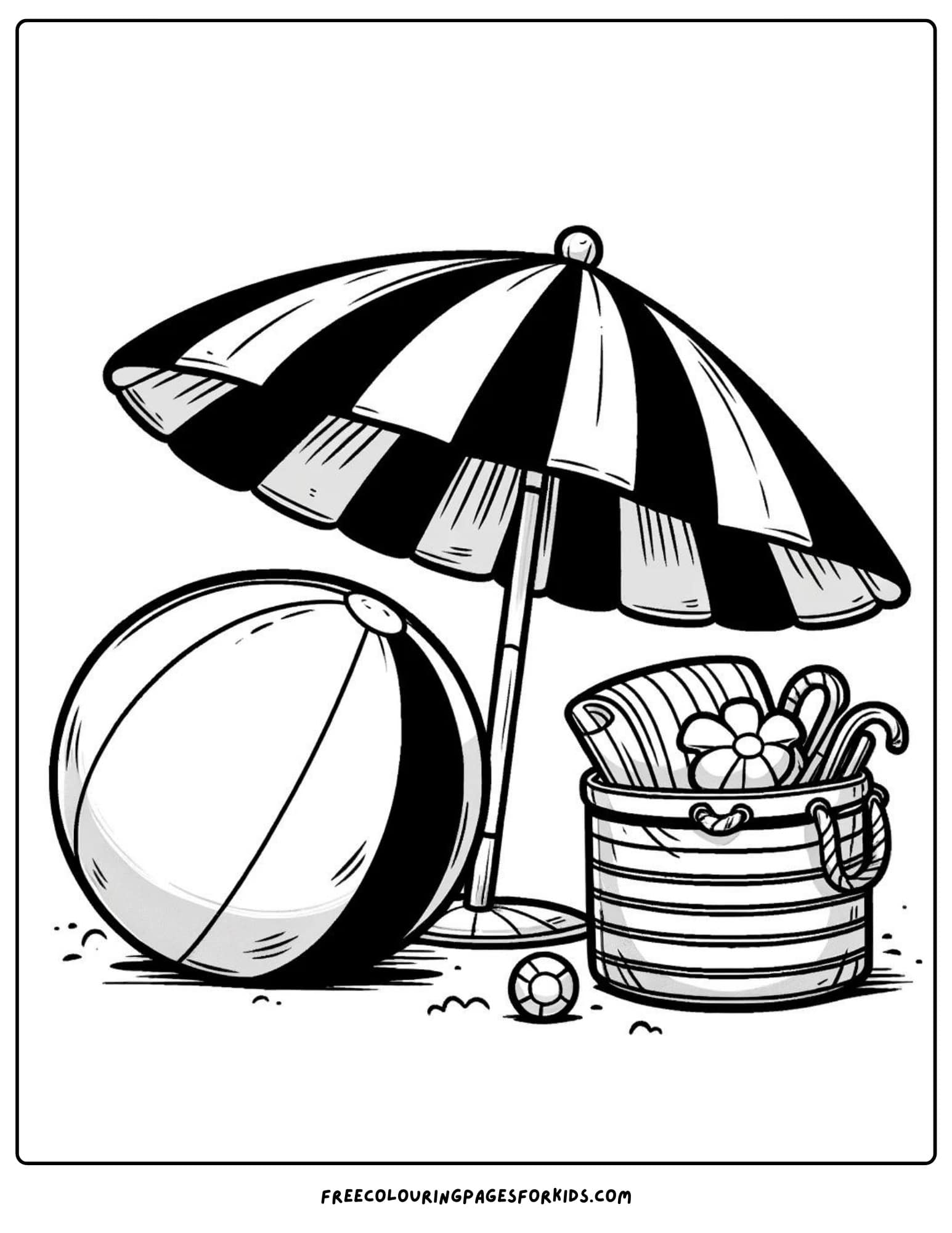 beach umbrella coloring page