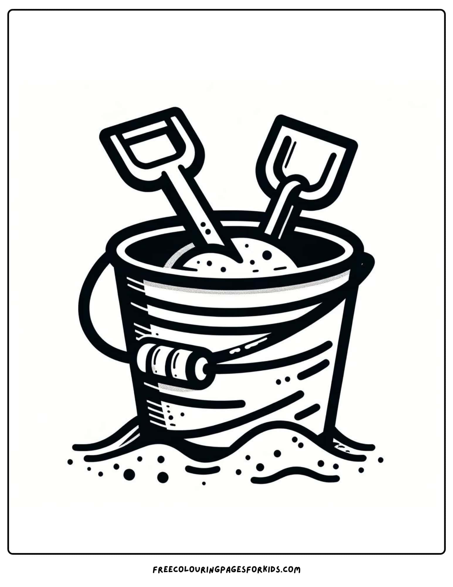 beach bucket and shovel coloring page