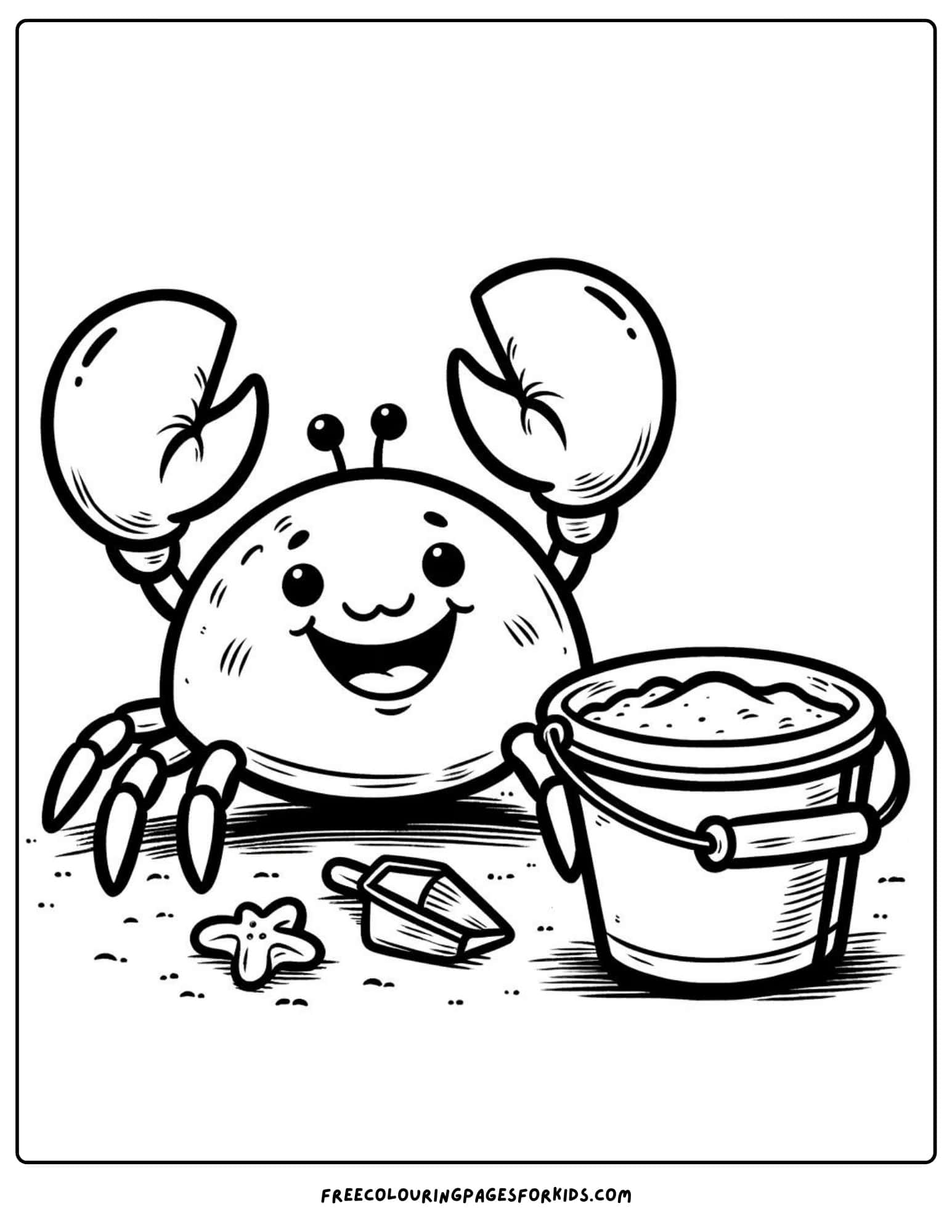 beach crab coloring page