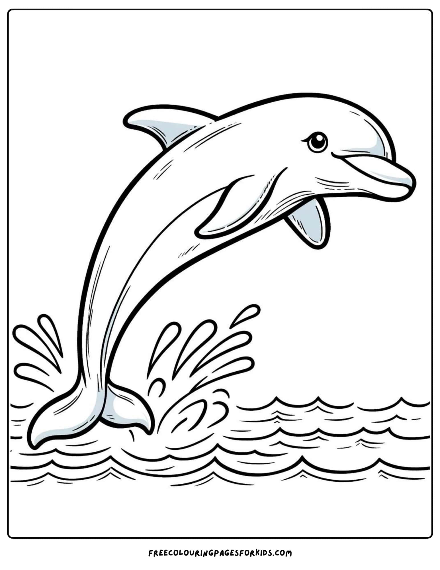 beach dolphin coloring page