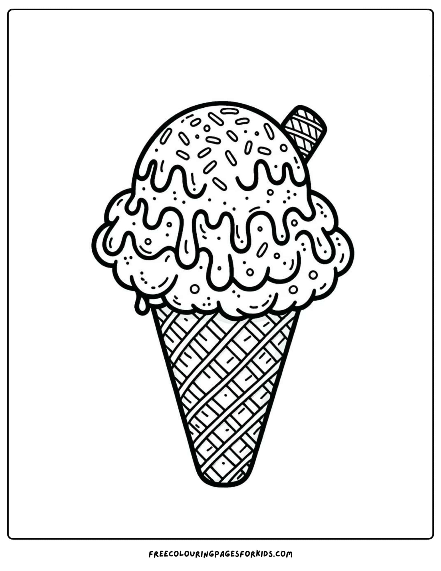 beach ice cream coloring page