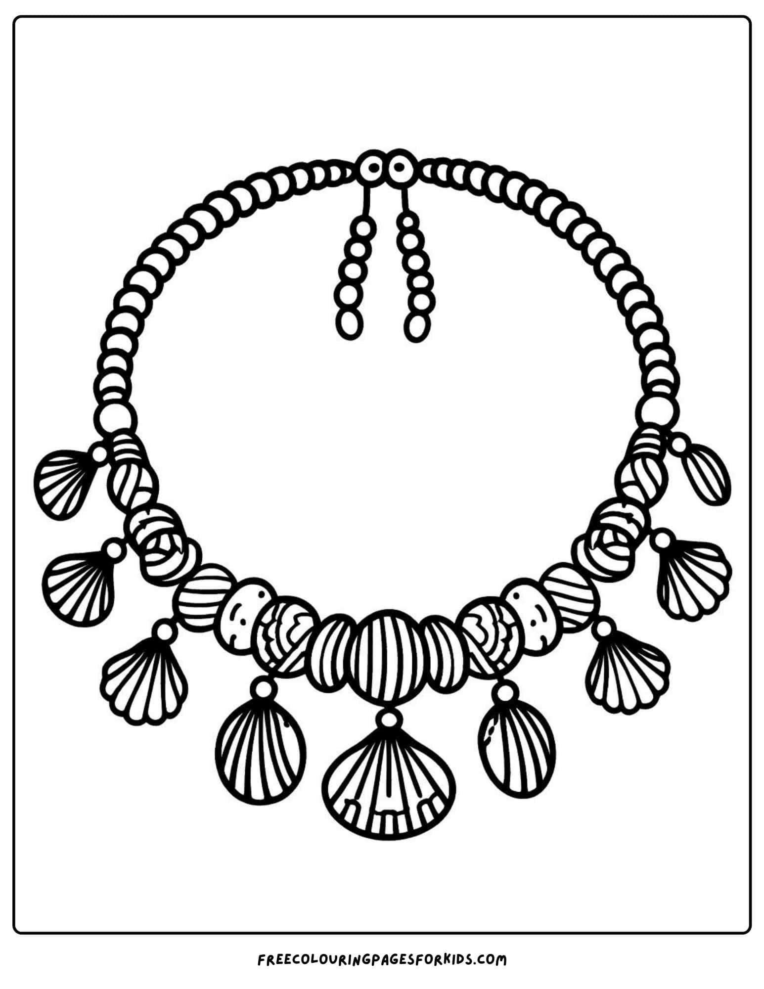 beach necklace coloring page