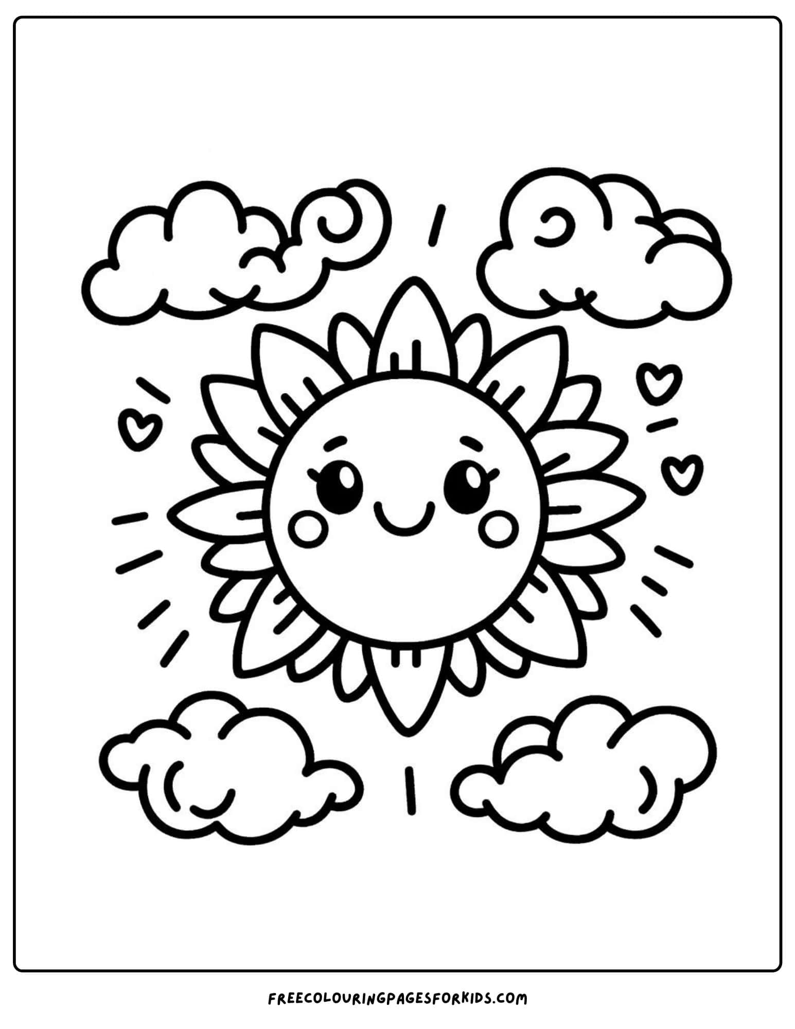 beach sun coloring page