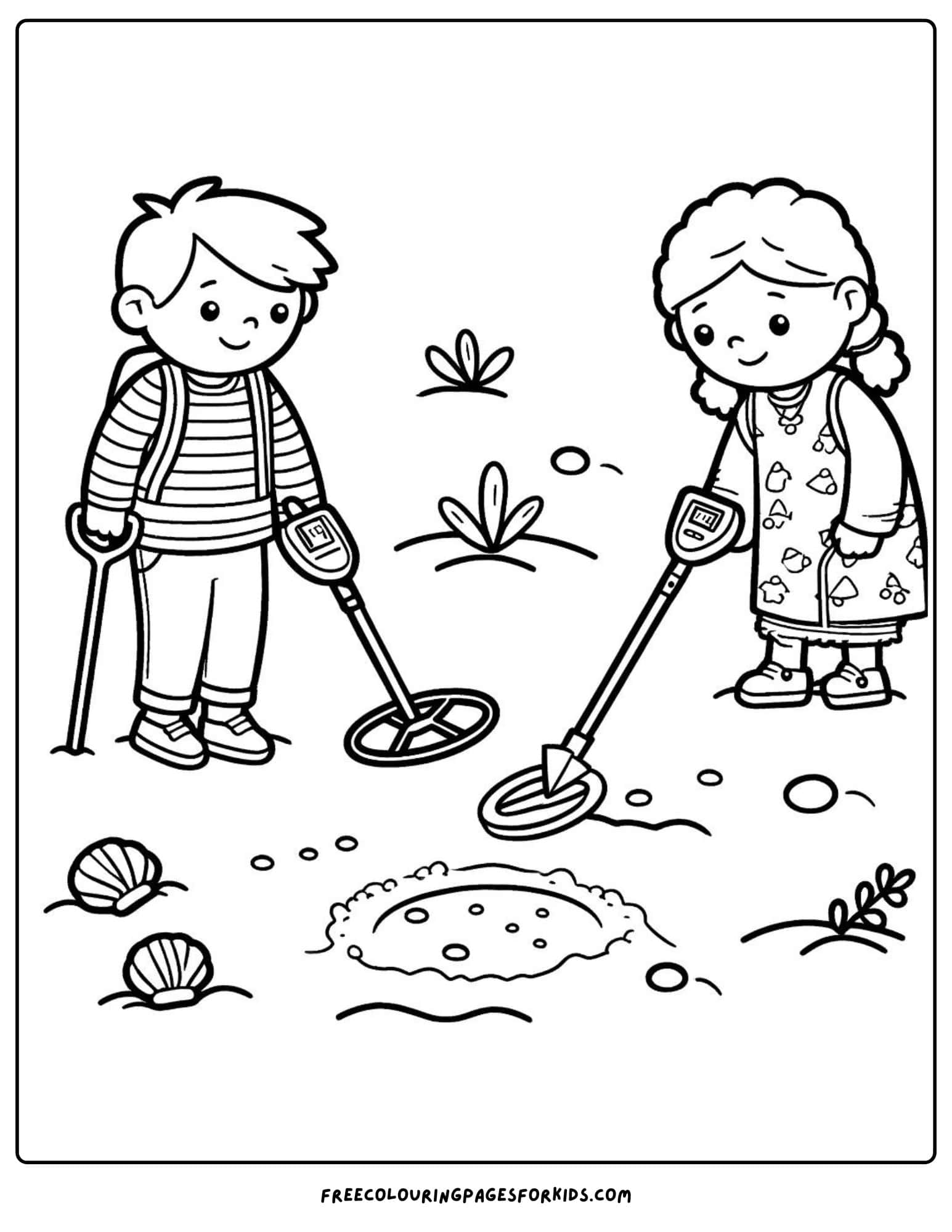 beach treasure hunt coloring page