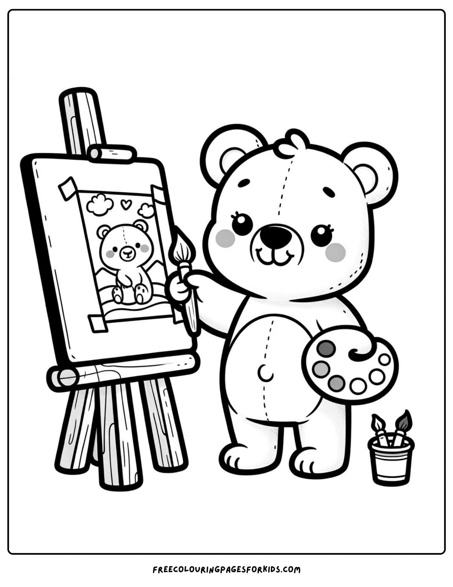 bear painting coloring page