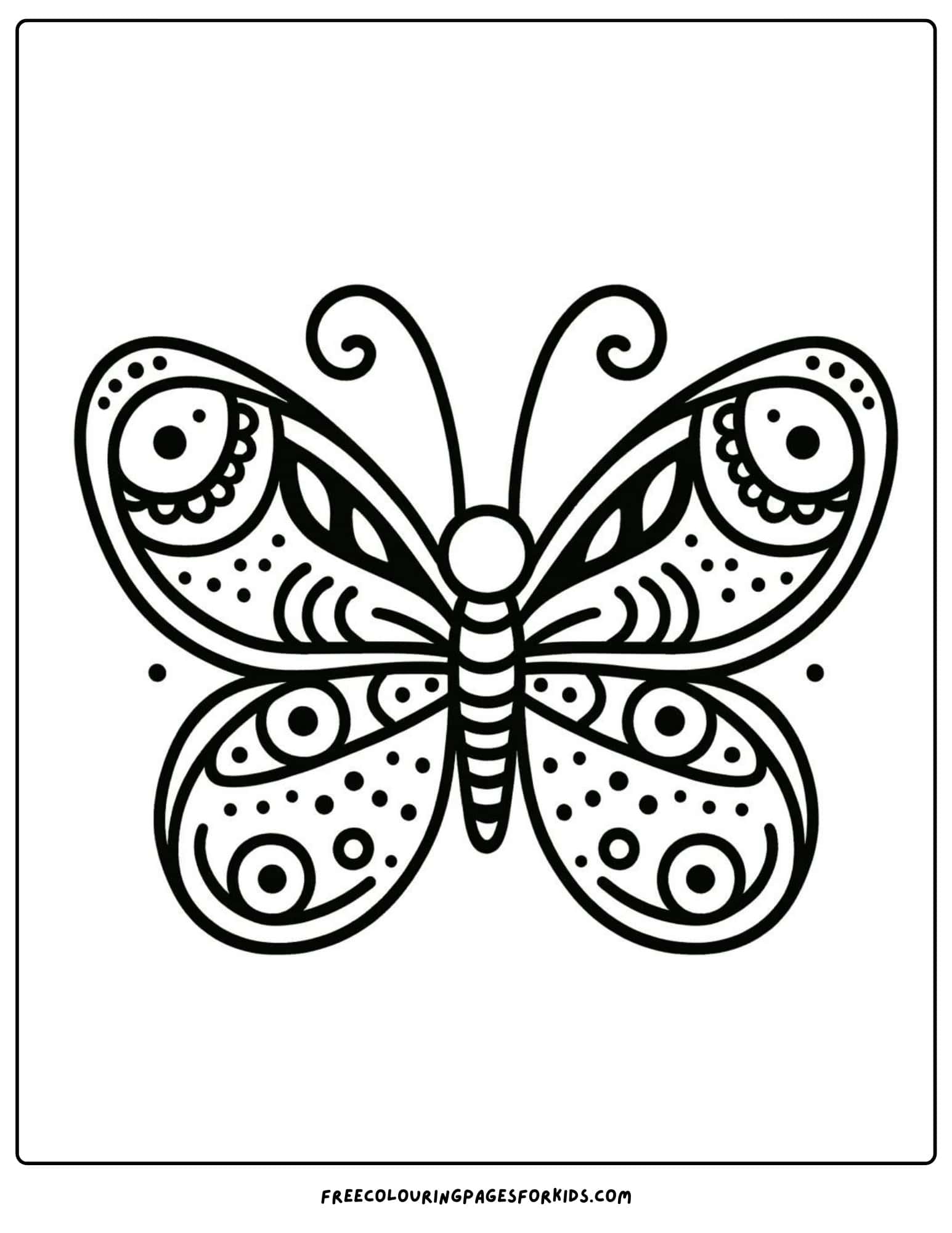 butterfly with decorative wings coloring page