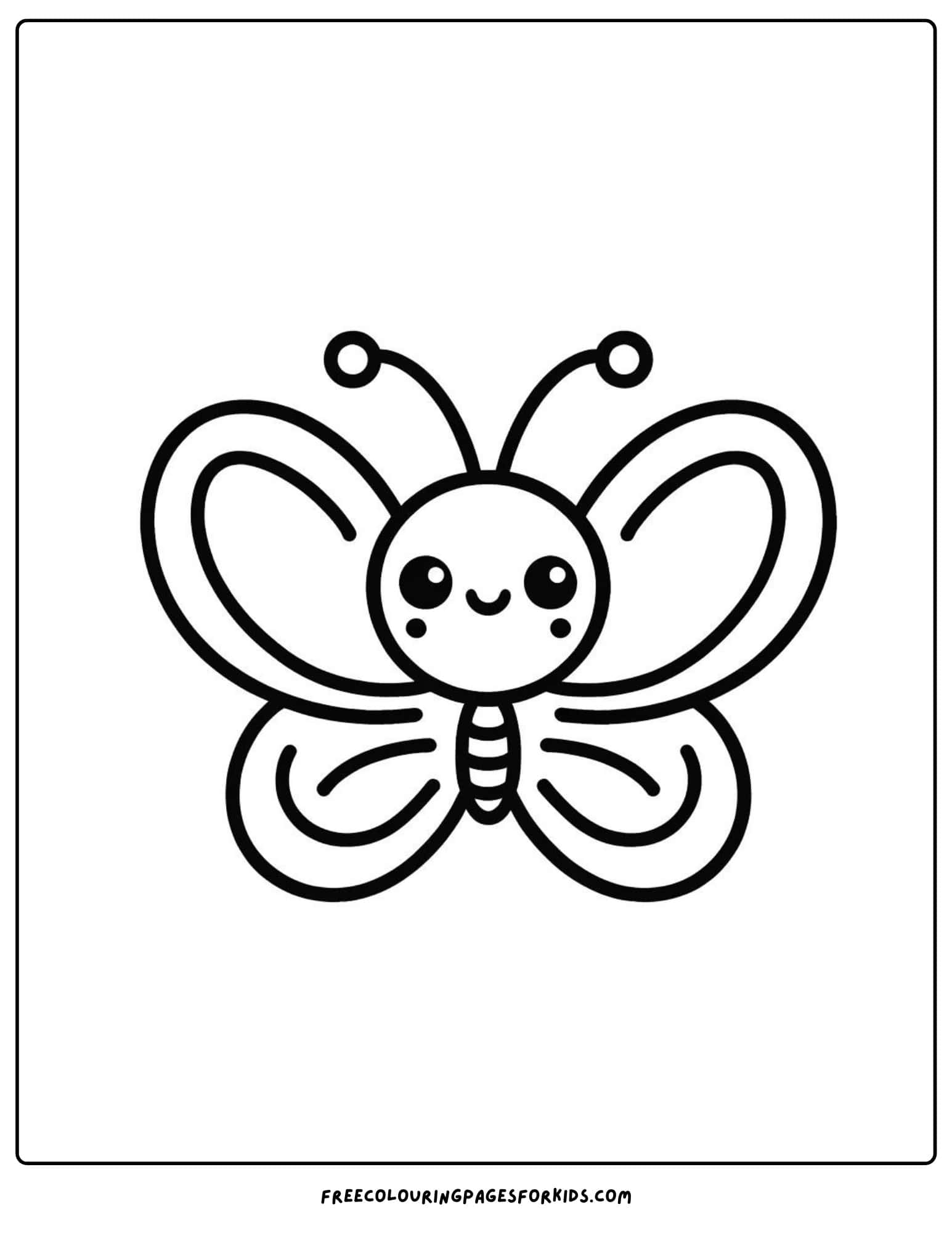 butterfly smiling coloring page