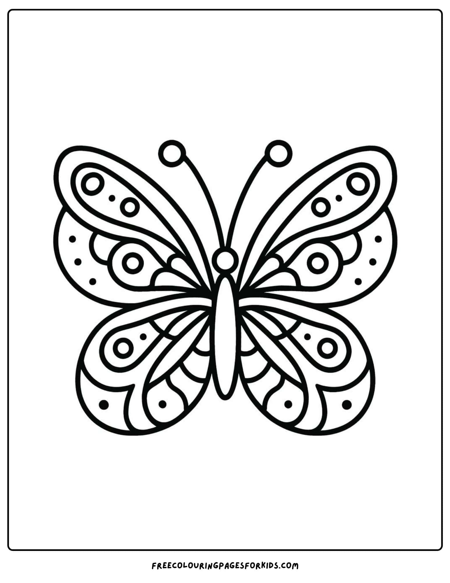 butterfly with symmetrical patterns coloring page