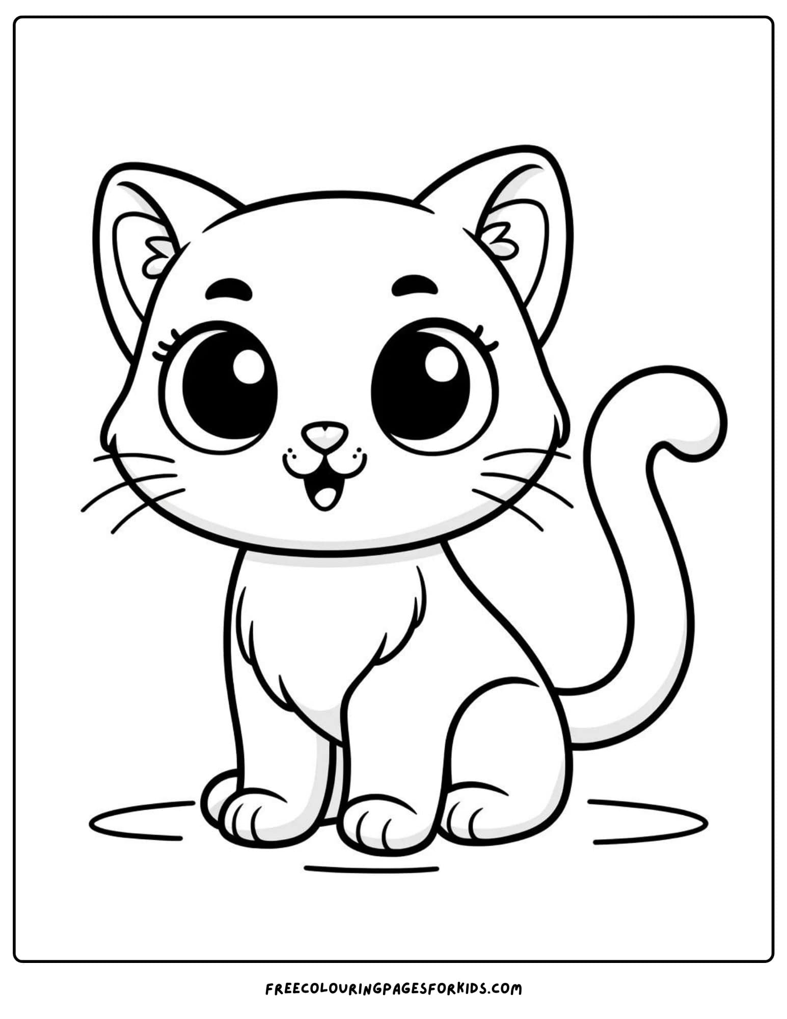 cat sitting coloring page