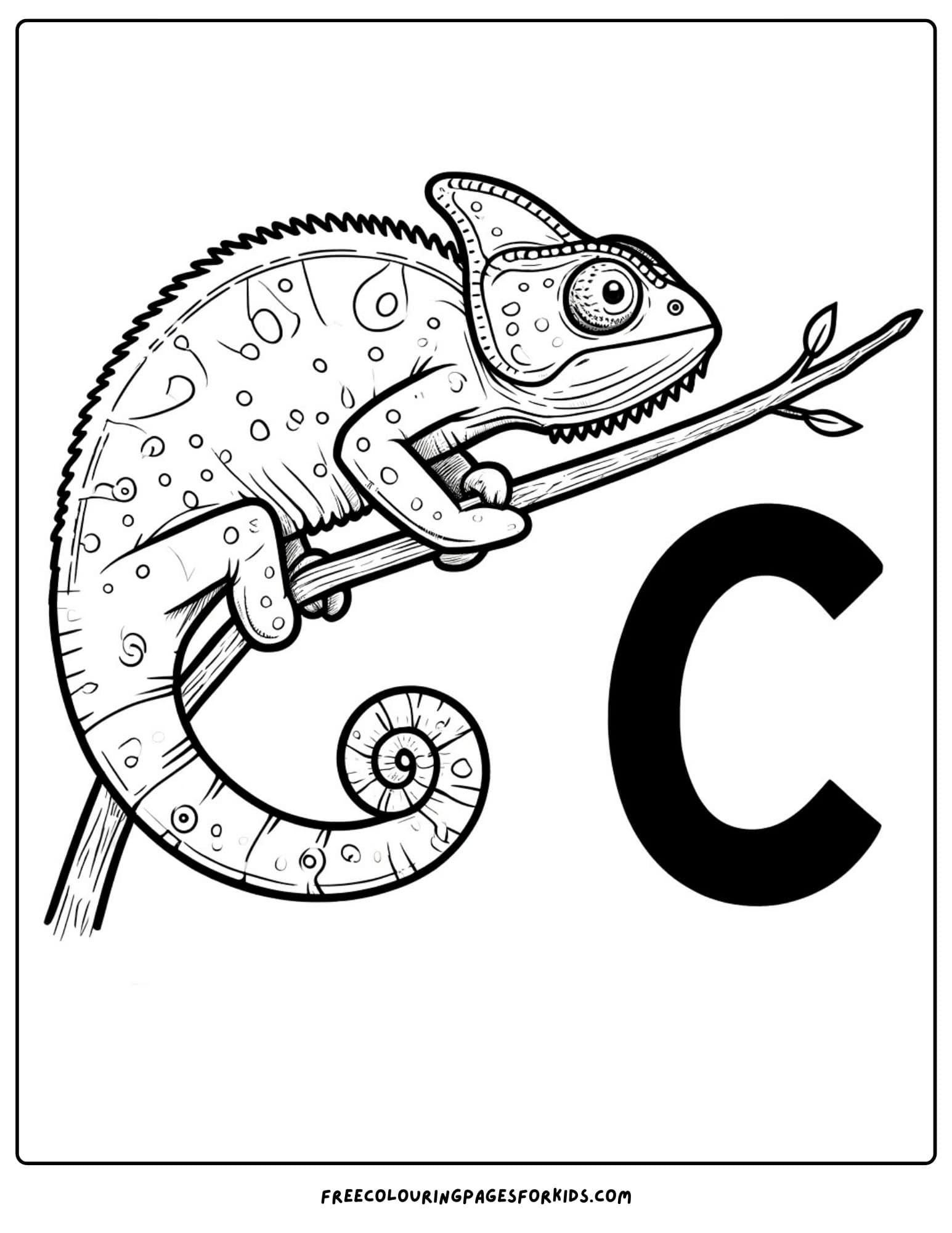 chameleon coloring page