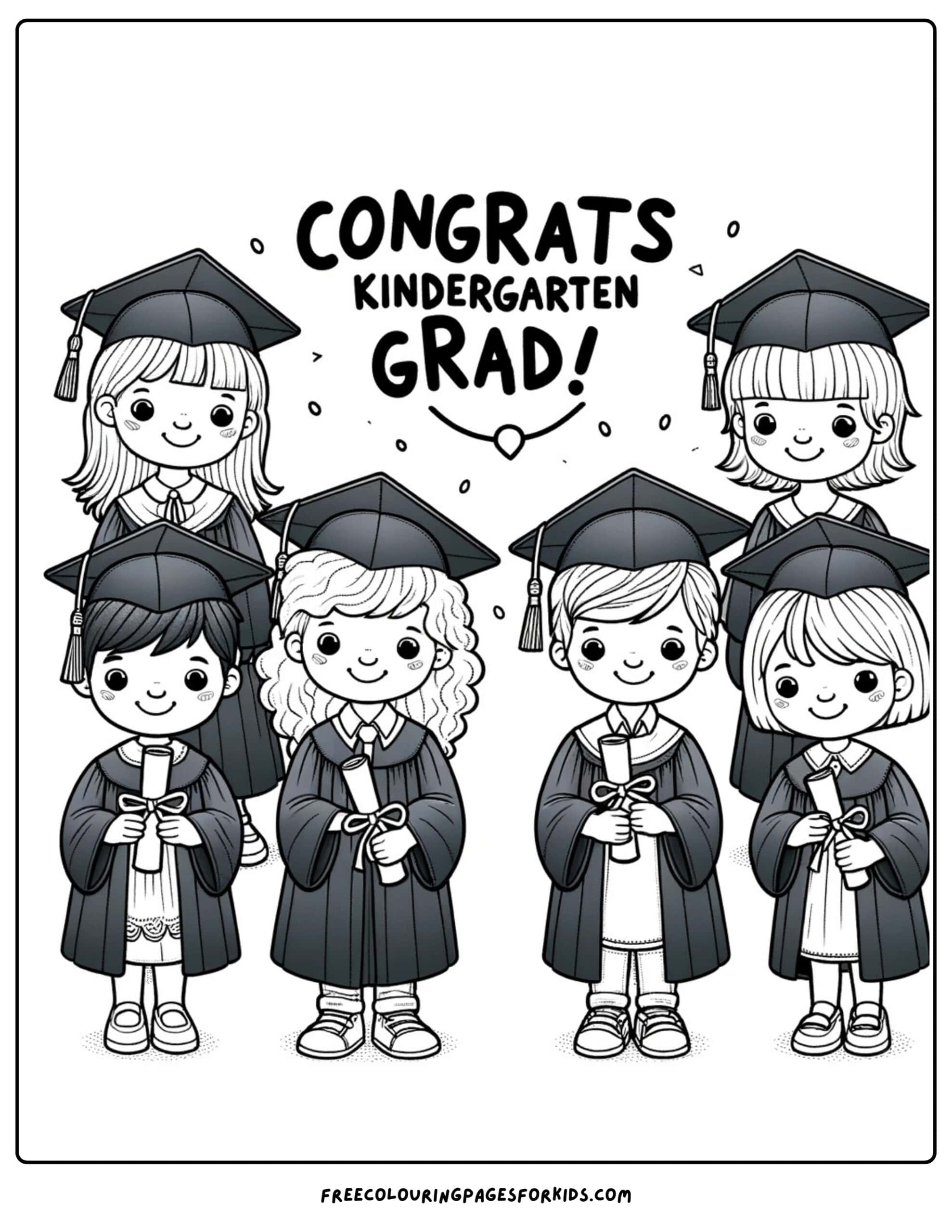 congrats kindergarten graduation coloring page