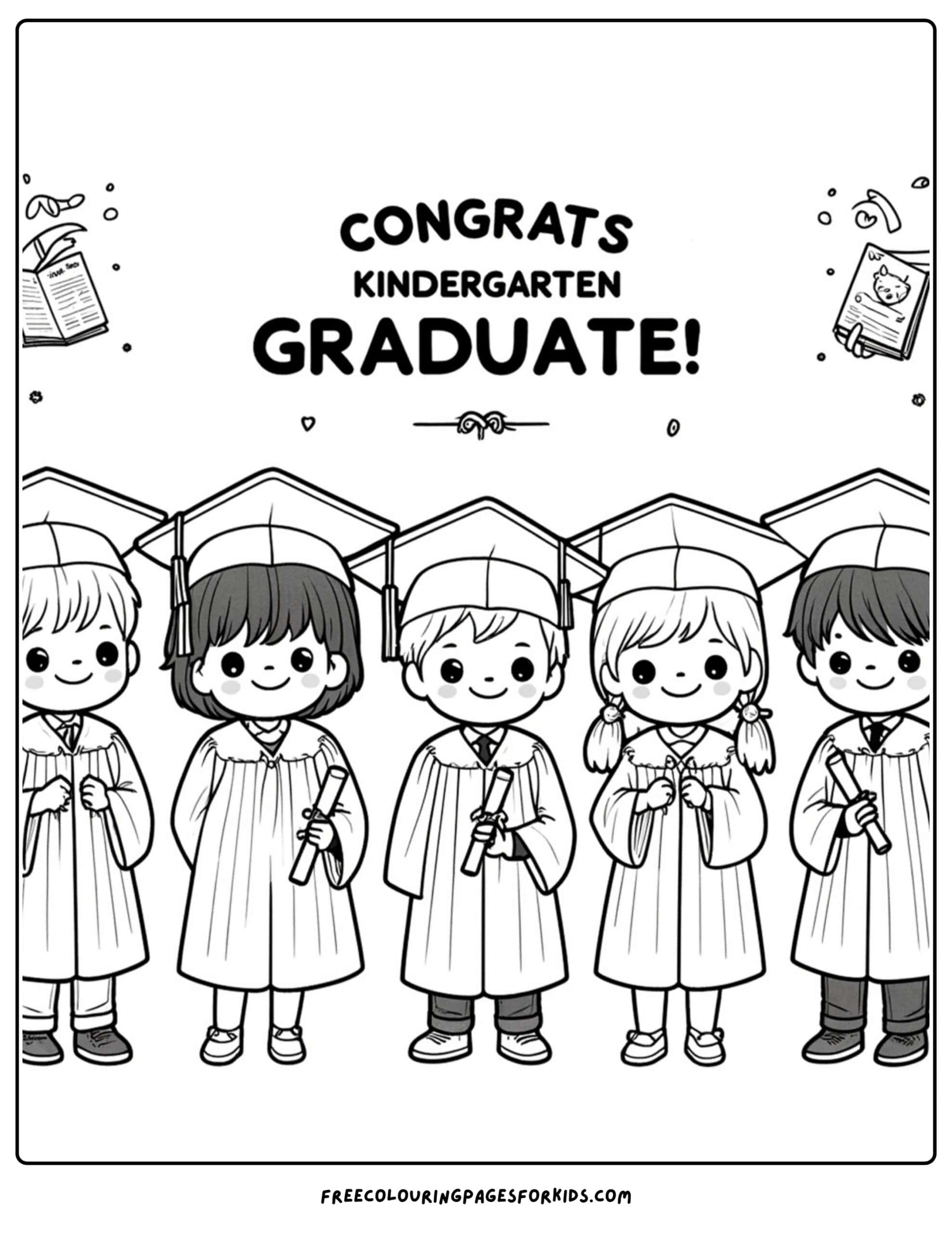 congrats kindergarten graduates coloring page