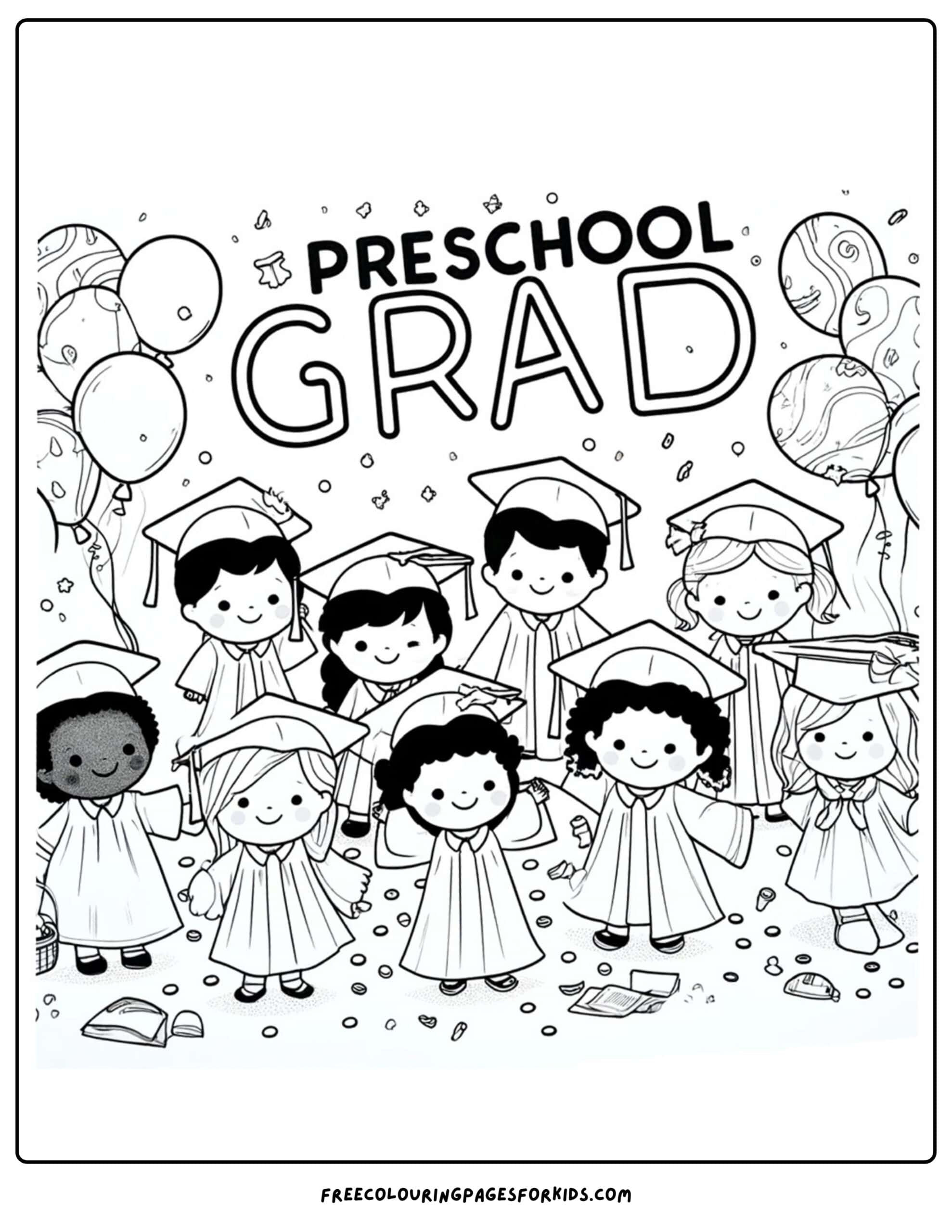 congrats preschool pre-k graduation coloring page