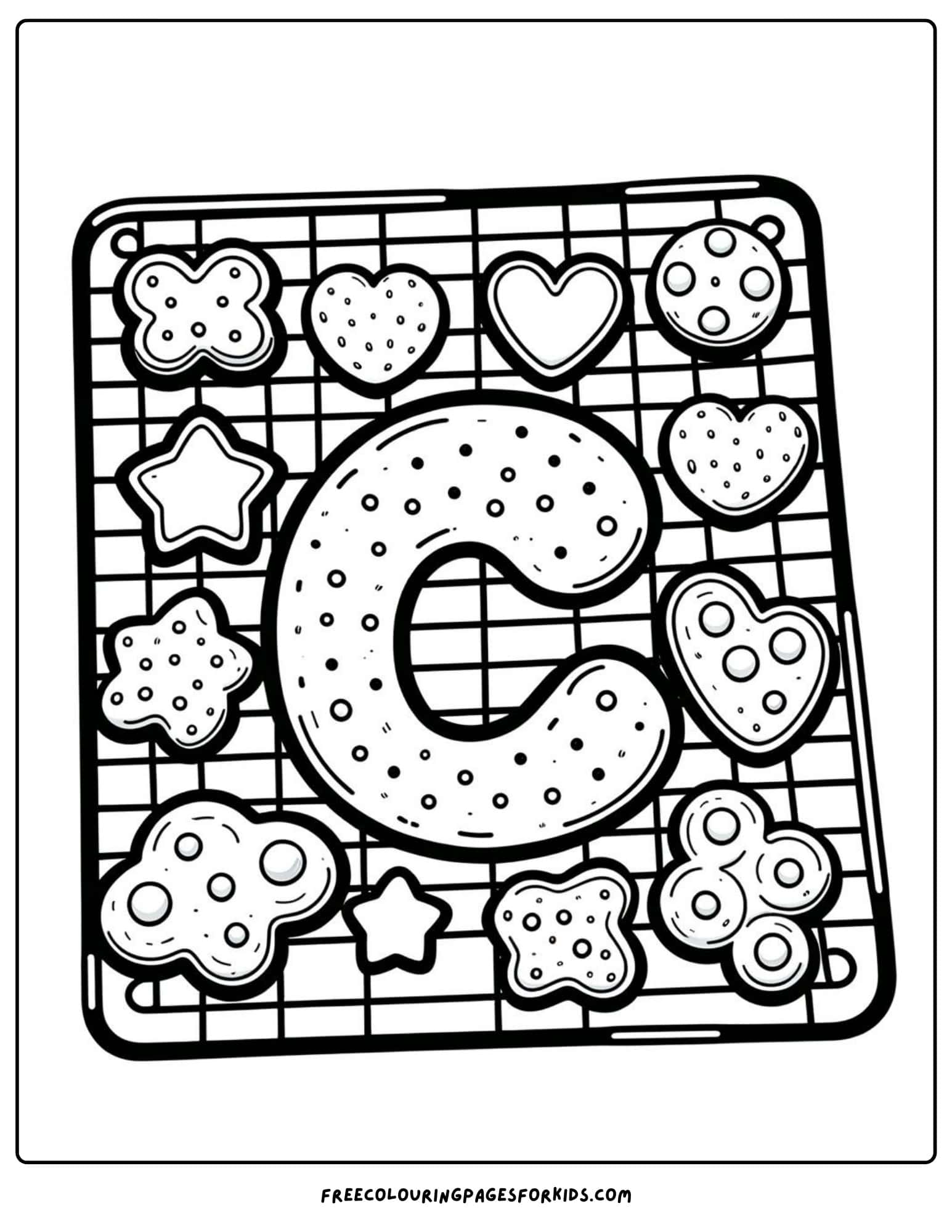 cookies on a cooling rack coloring page