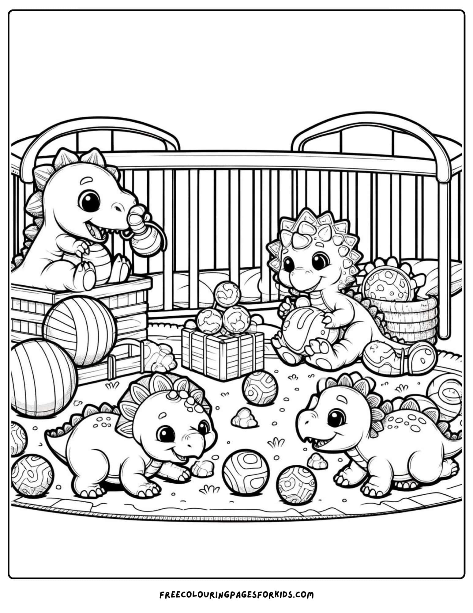 baby dinosaur coloring page