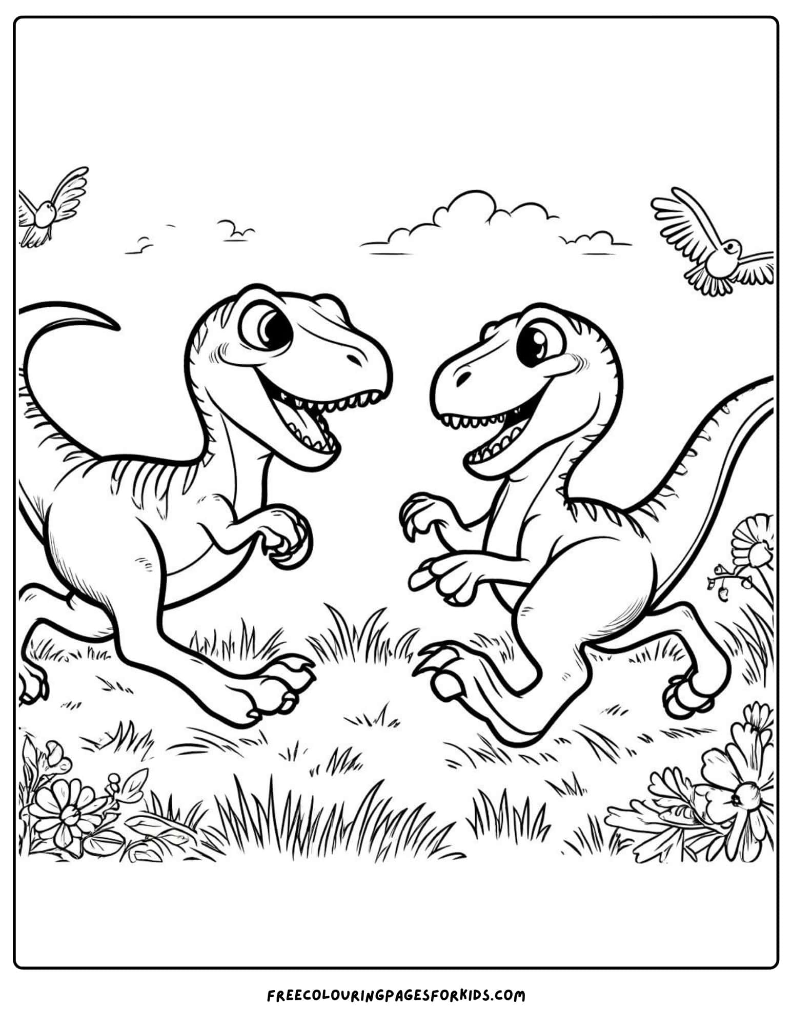 velociraptor dinosaur coloring page