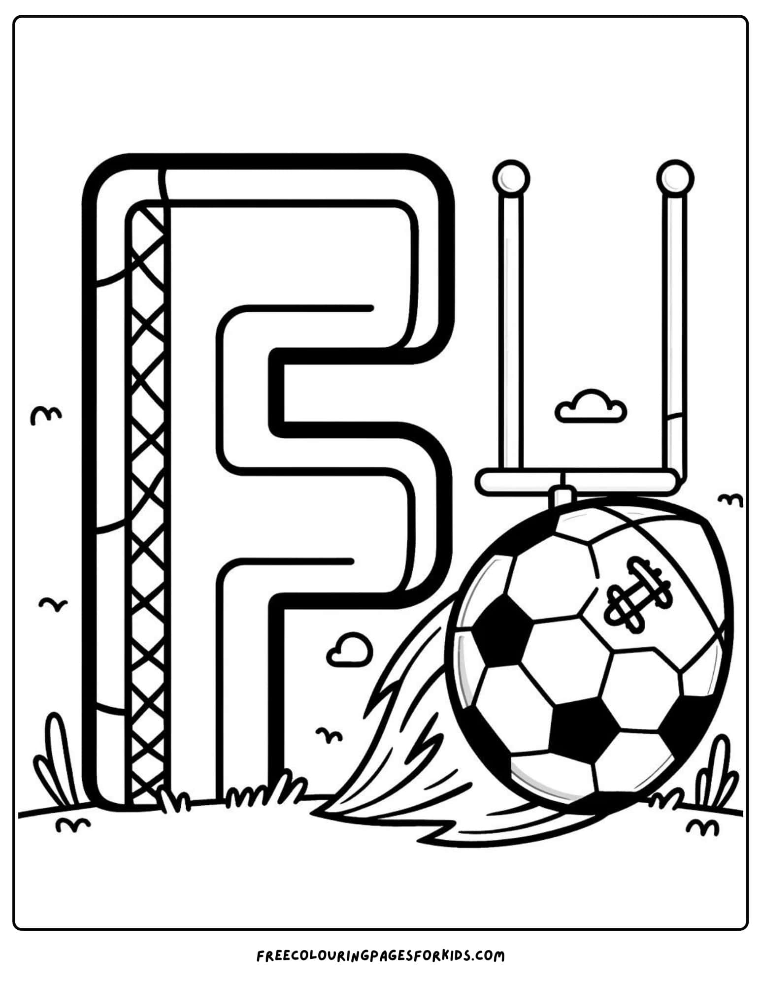 f for football coloring page