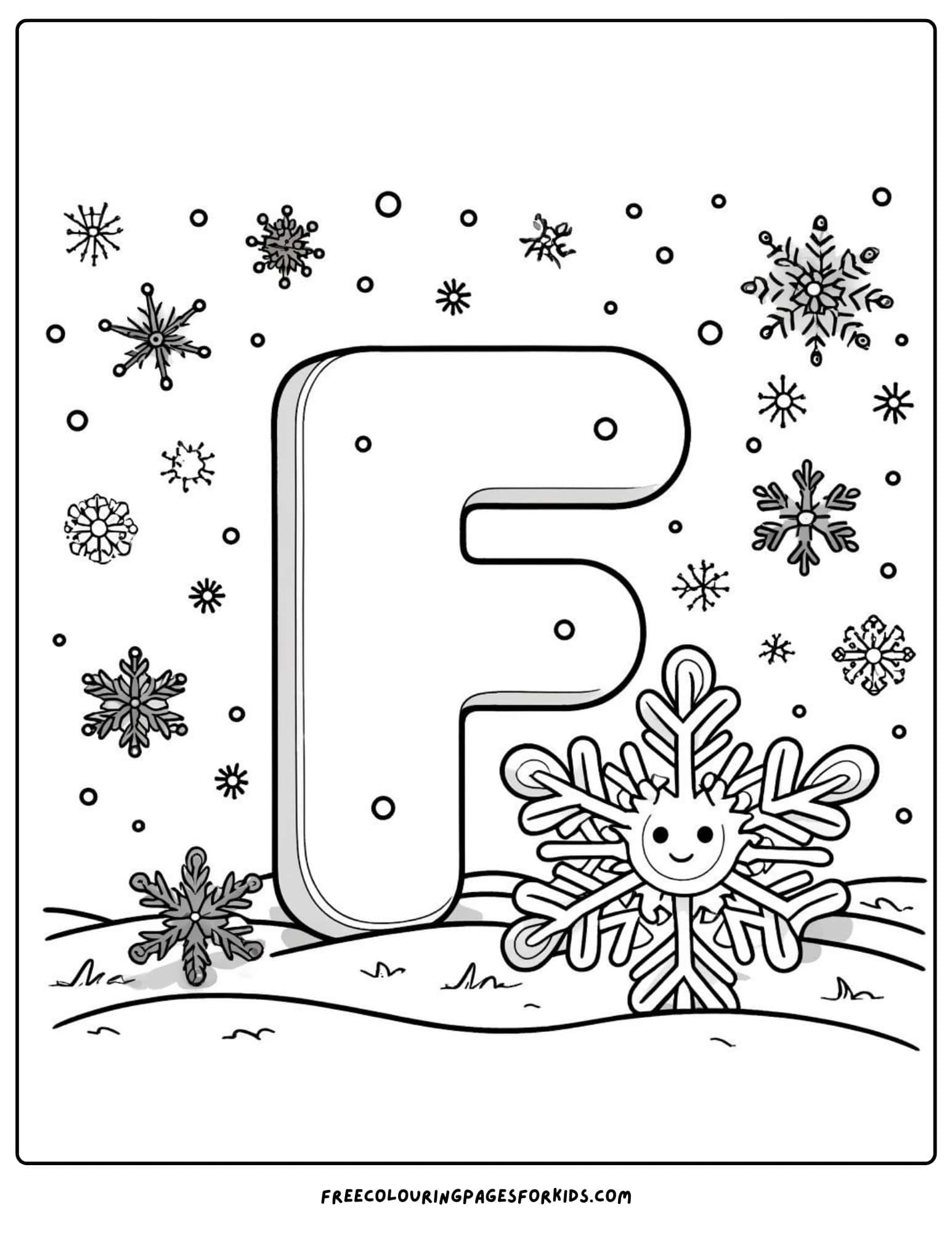 f for frozen coloring page