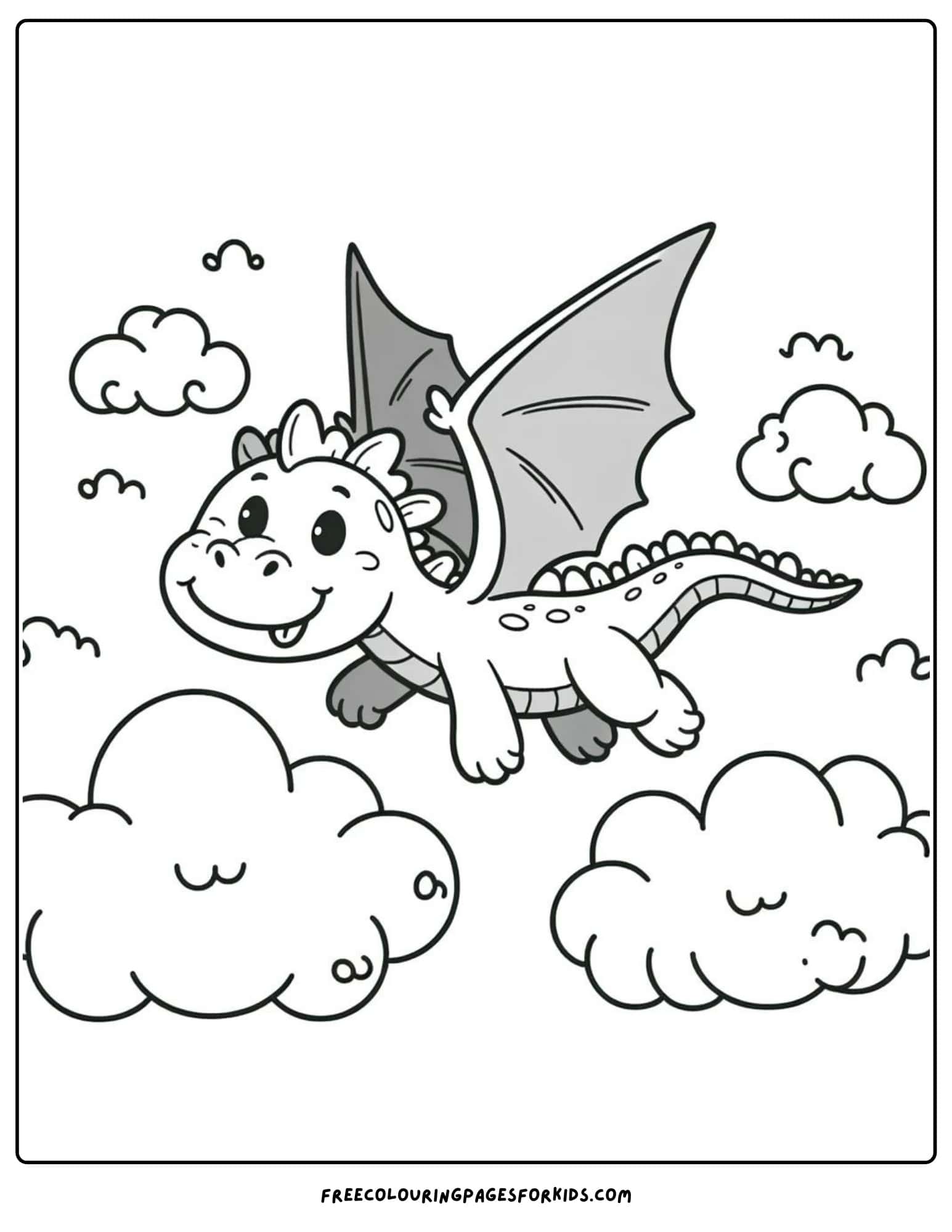 flying friendly dragon coloring page