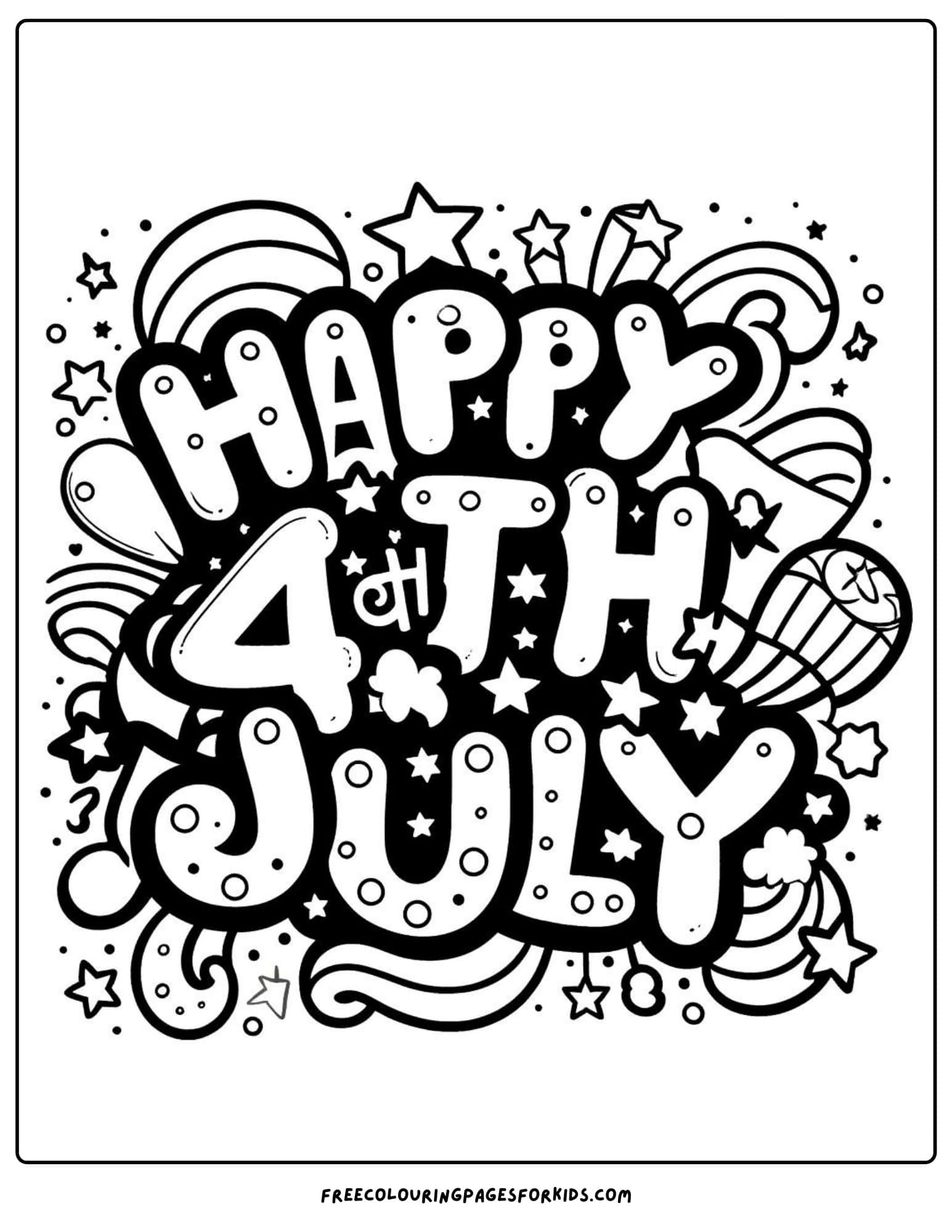 happy 4th of july coloring page