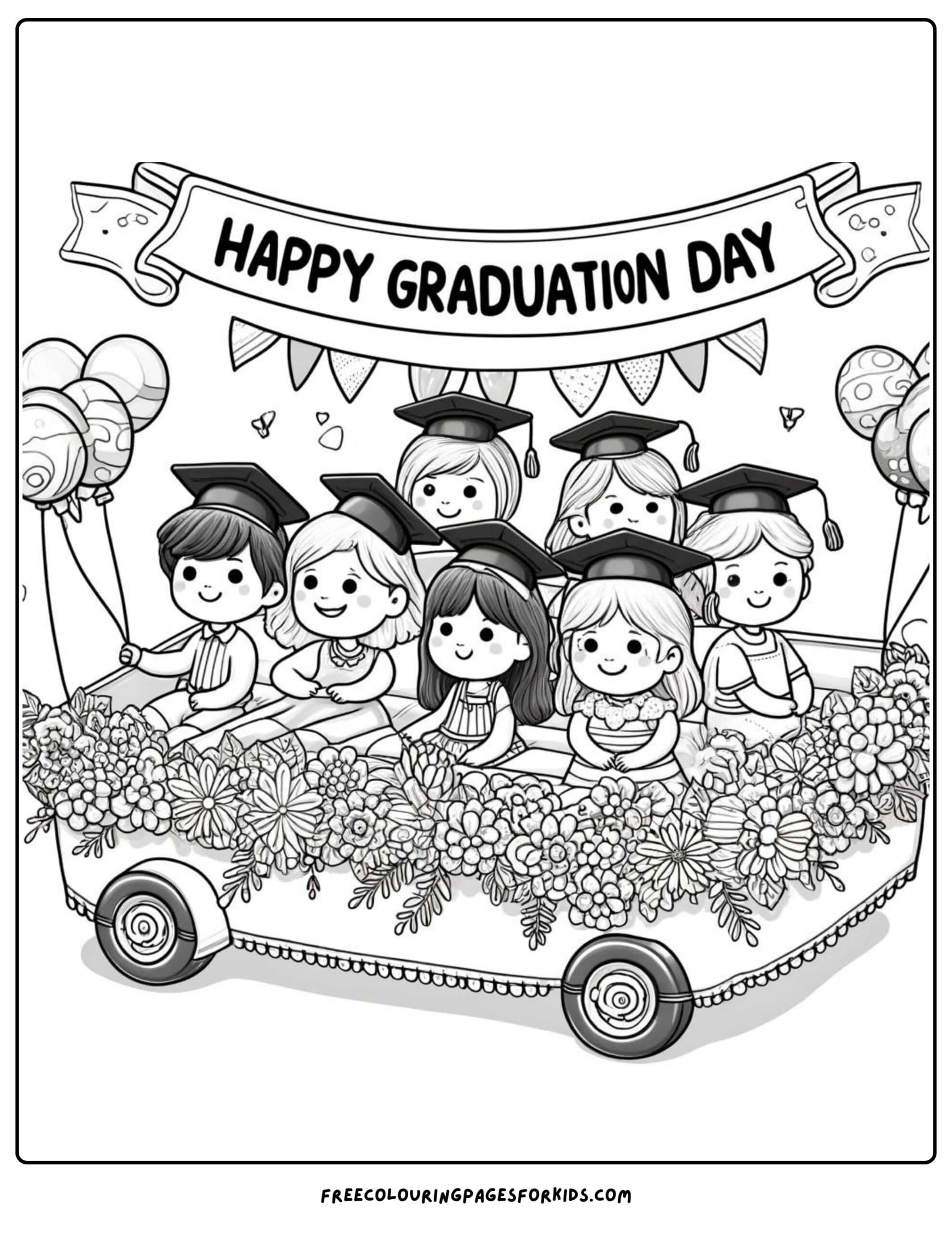 happy graduation day parade coloring page